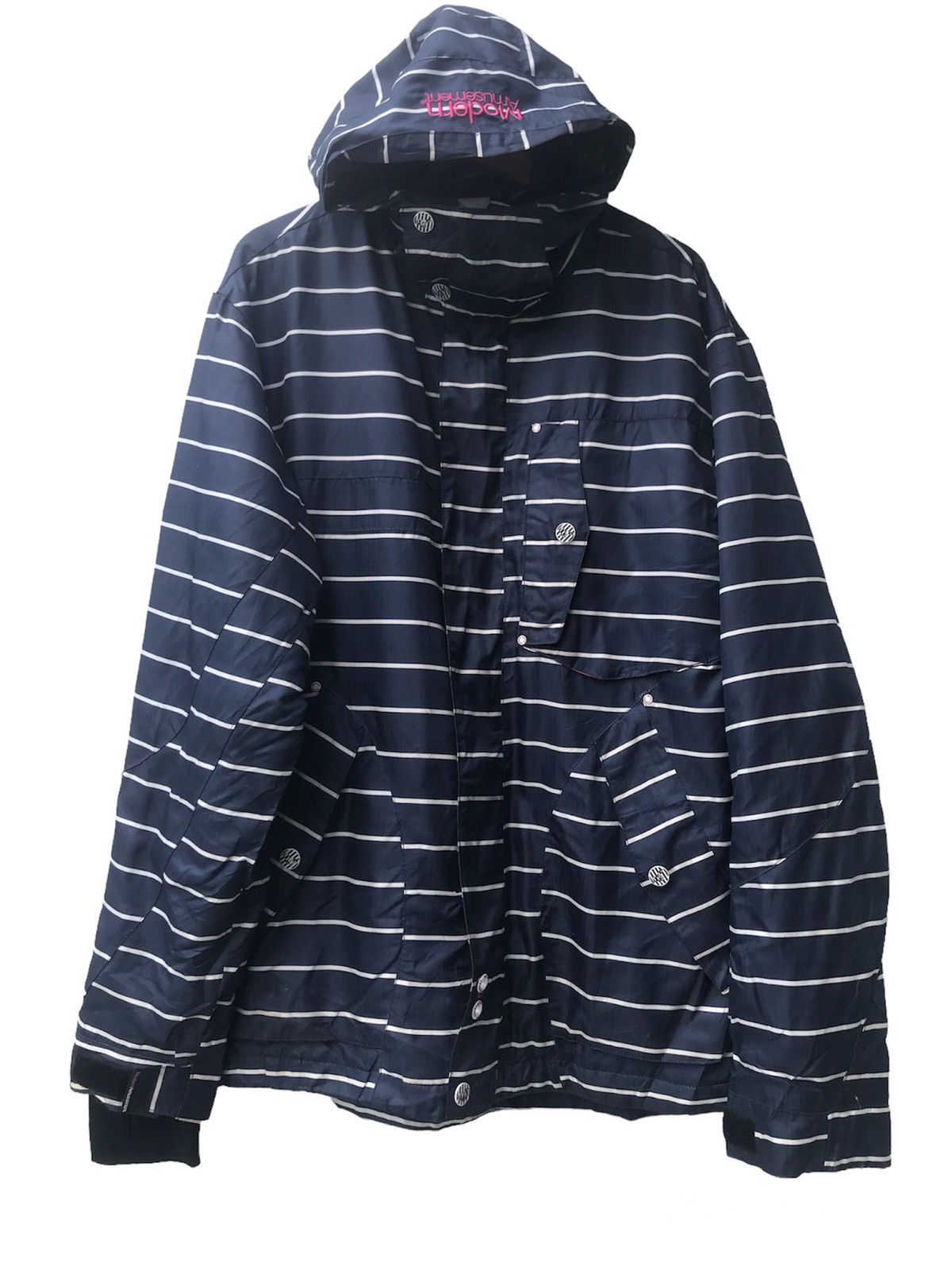 image of Modern Amusement Snowboard Jacket in Navy Stripes, Men's (Size Large)
