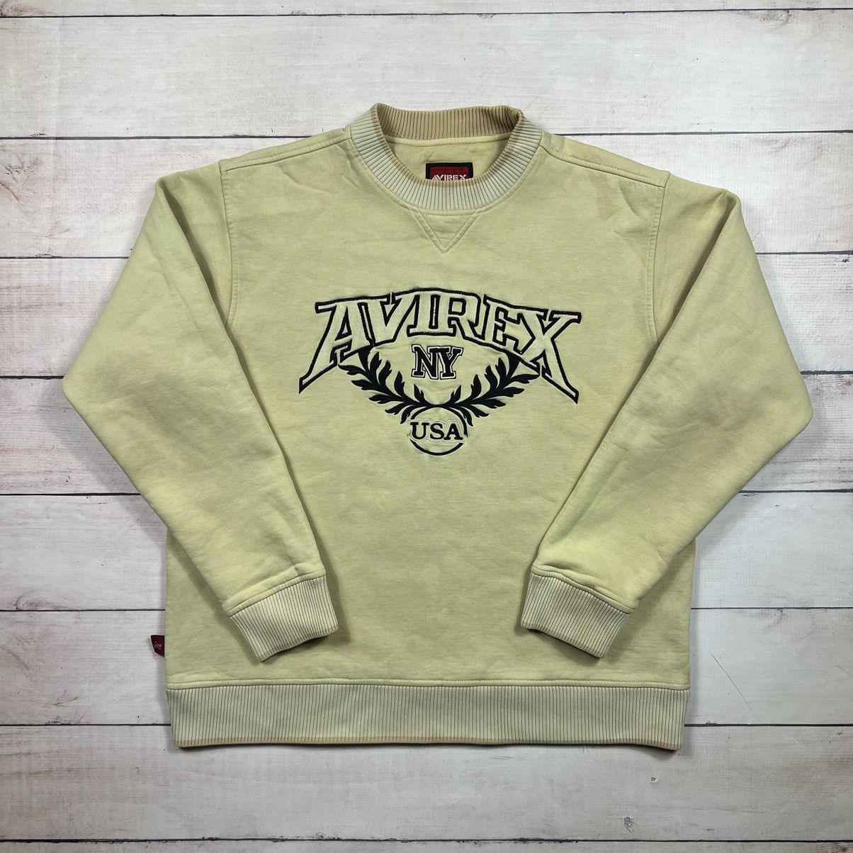 Avirex Avirex Sweatshirt Vintage Beige Embroidered Big Logo Retro Size US M / EU 48-50 / 2 - 1 Thumbnail