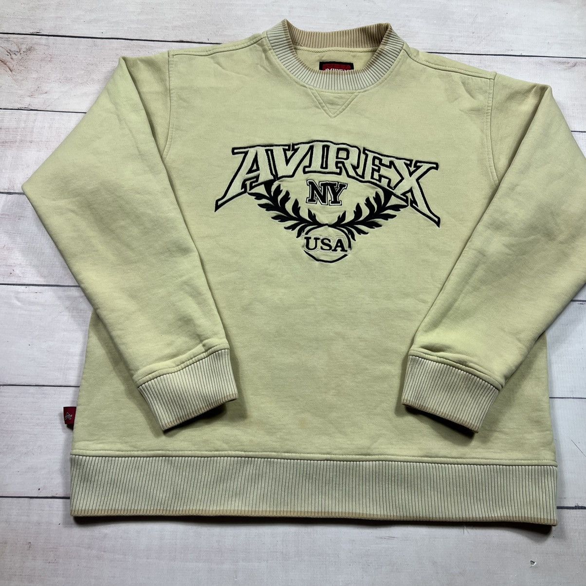 Avirex Avirex Sweatshirt Vintage Beige Embroidered Big Logo Retro Size US M / EU 48-50 / 2 - 3 Thumbnail