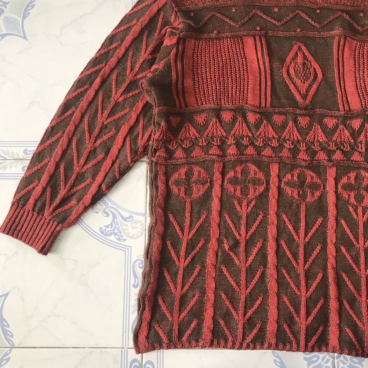 Japanese Brand Leucate Nice Cable Knit Art Style Jumper Size M / US 6-8 / IT 42-44 - 7 Thumbnail