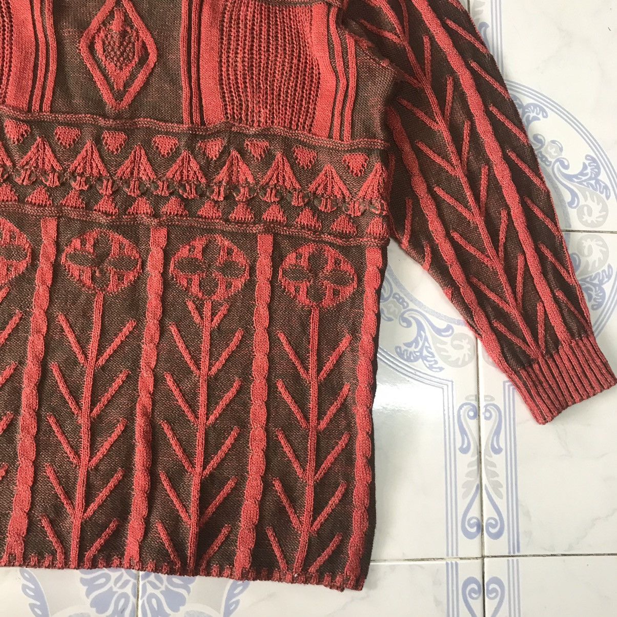 Japanese Brand Leucate Nice Cable Knit Art Style Jumper Size M / US 6-8 / IT 42-44 - 8 Thumbnail