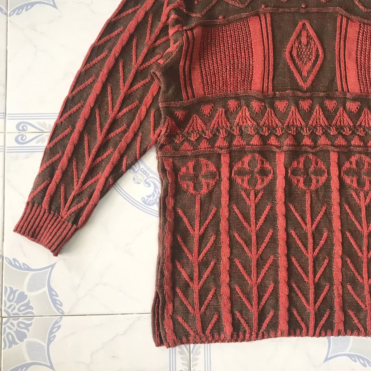 Japanese Brand Leucate Nice Cable Knit Art Style Jumper Size M / US 6-8 / IT 42-44 - 3 Thumbnail
