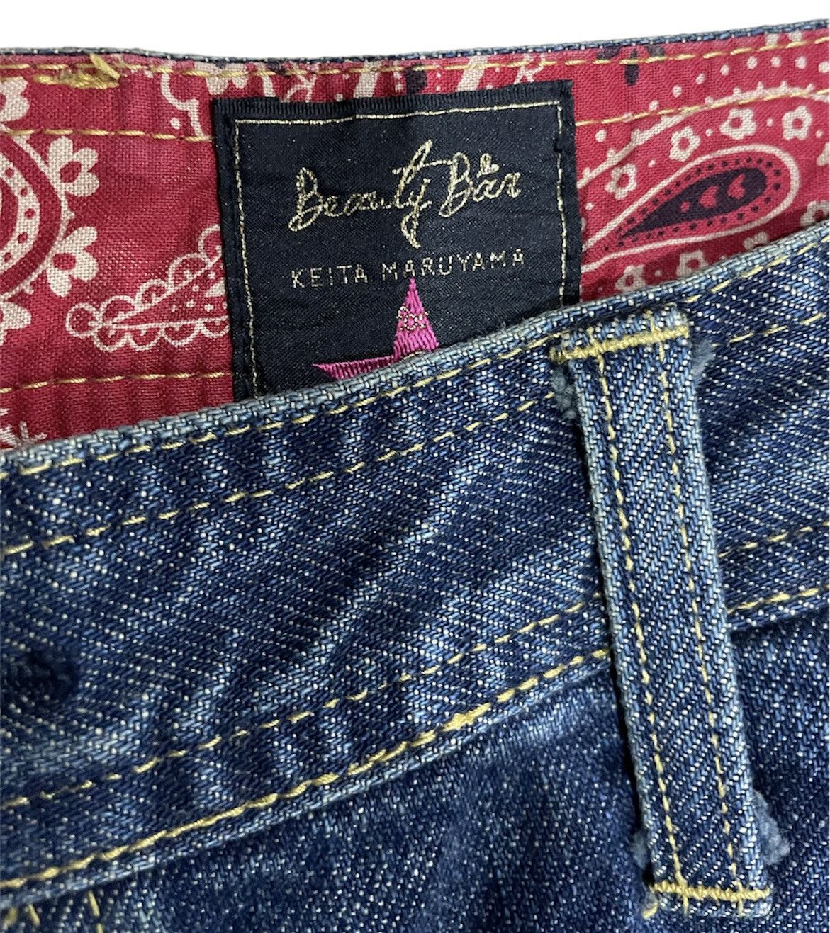 Japanese Brand × KEITAMARUYAMA Rare💥Keita Maruyama Beauty Bar Peach John Style Jeans Size 31" - 11 Thumbnail