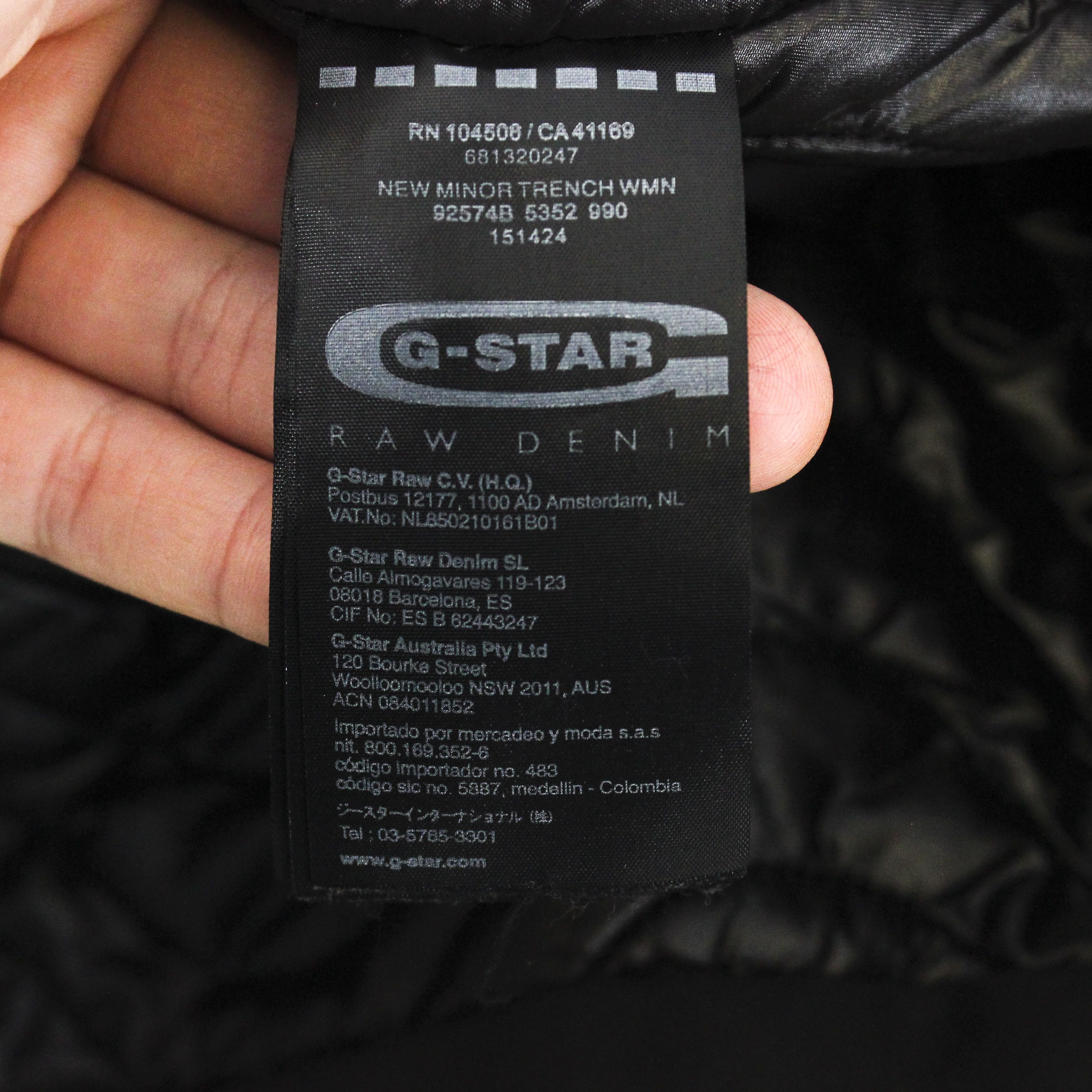 G-Star Minor Trench Jacket Over Coat Black Zip Up Mac Rain Winter Size S / US 4 / IT 40 - 8 Thumbnail