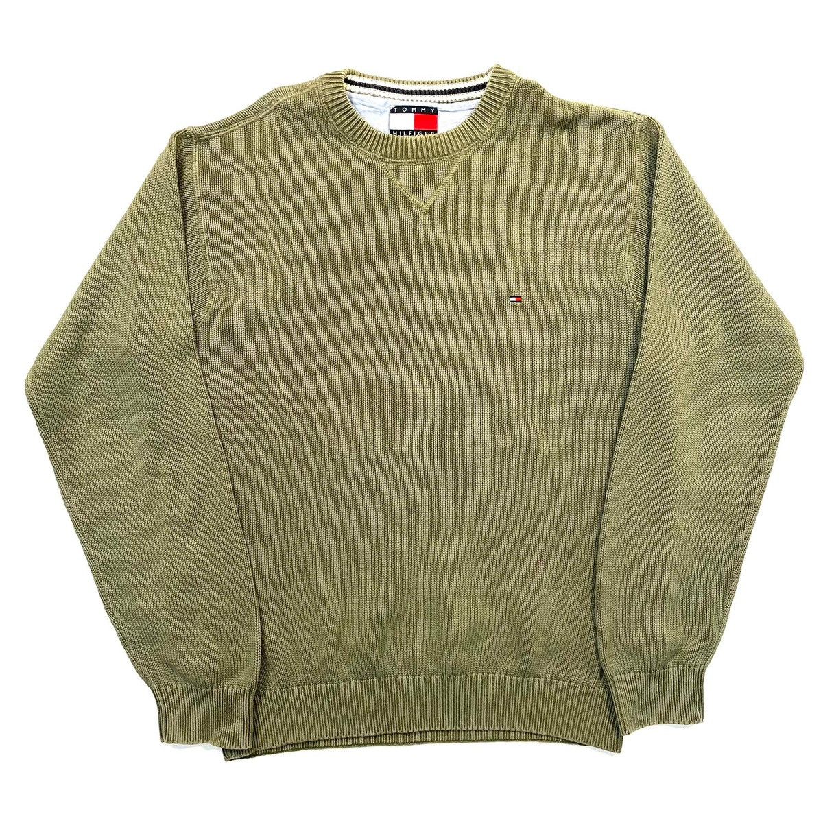 Tommy Hilfiger khaki sweater jumper basic retro vintage