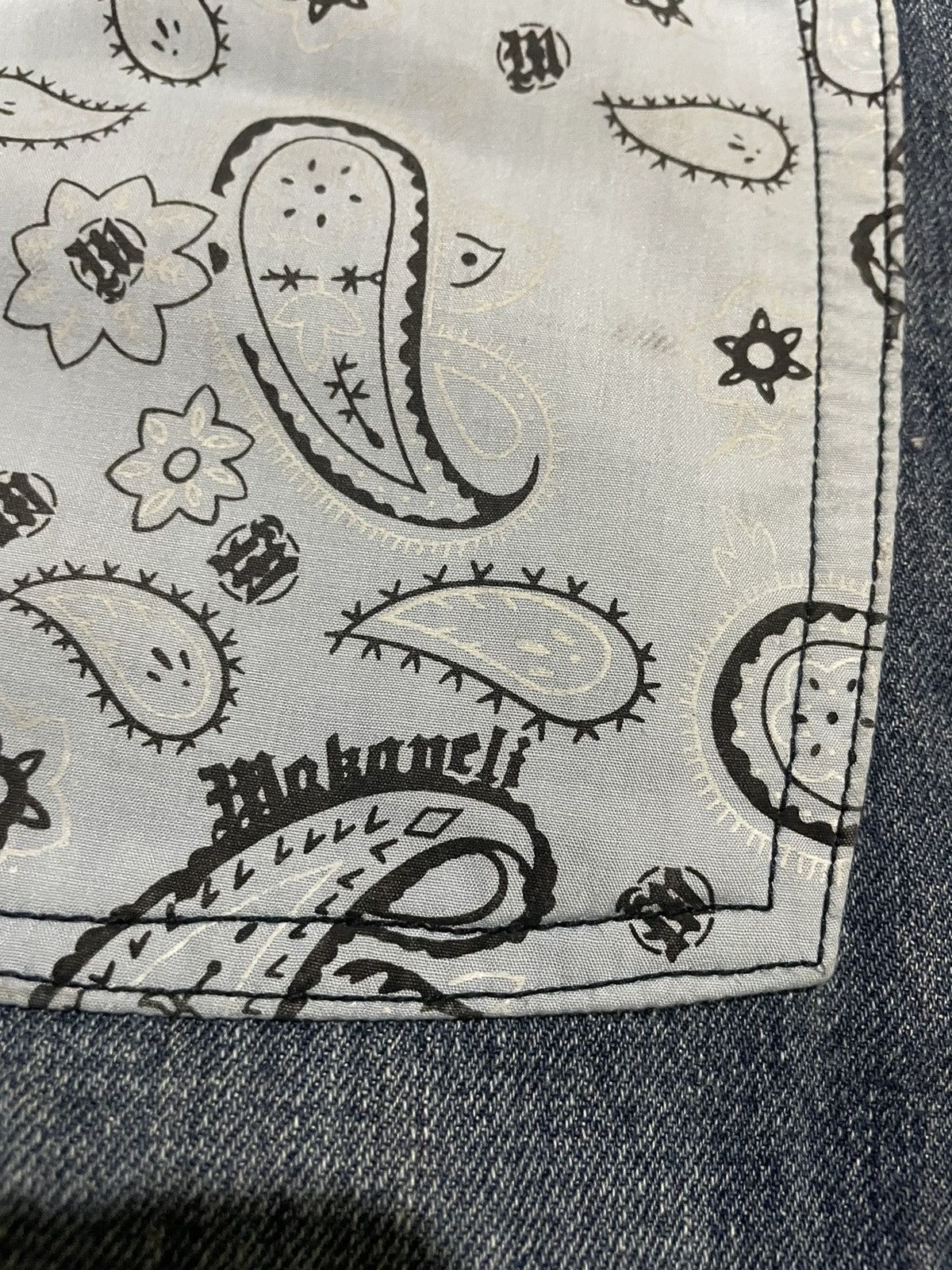 Vintage Vintage Tupac Makaveli Signature Bandana Paisley Baggy Jeans Size US 35 - 5 Thumbnail