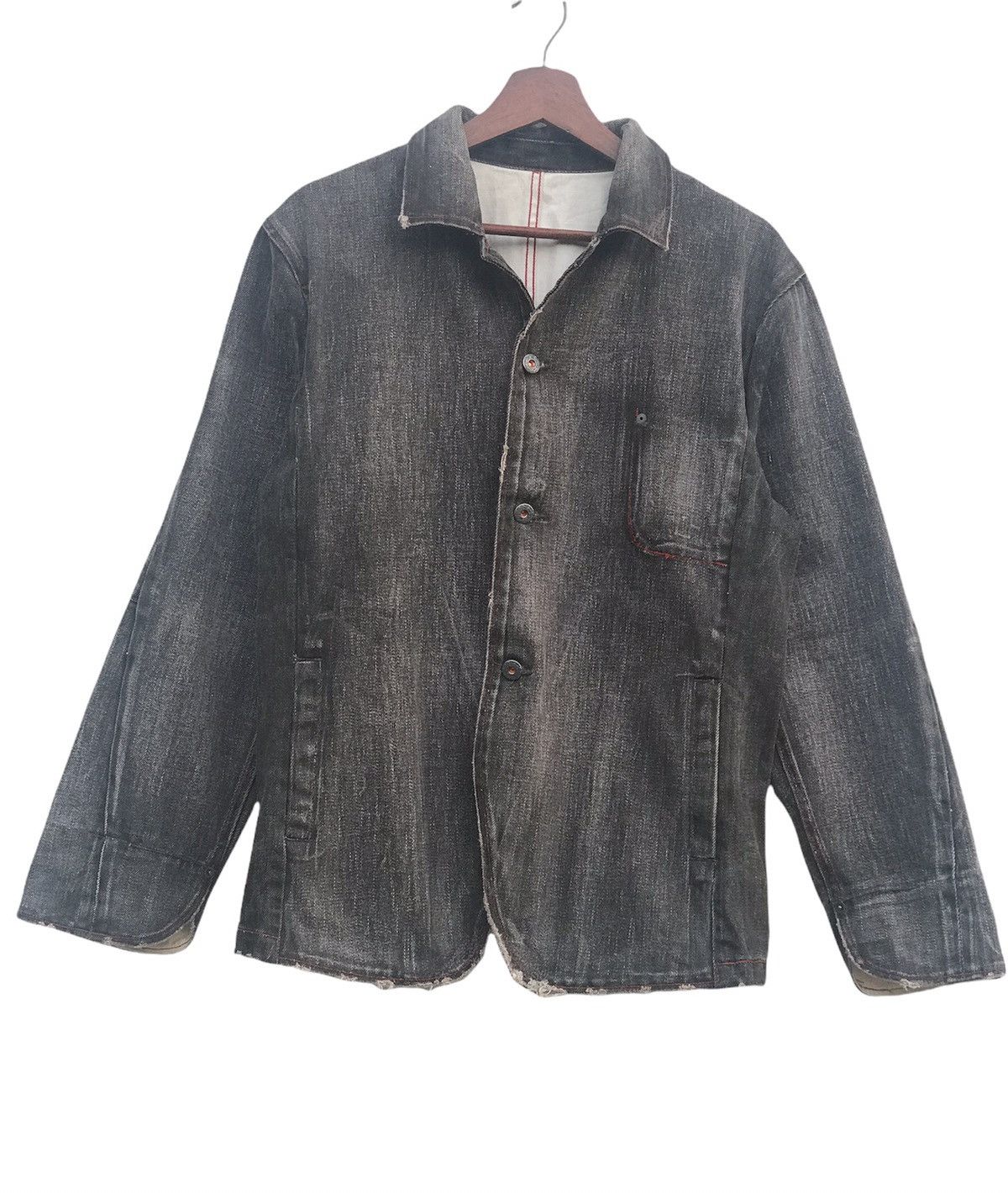 Japanese Brand Denim Jacket Distressed by Royal Blue Size US M / EU 48-50 / 2 - 1 Thumbnail