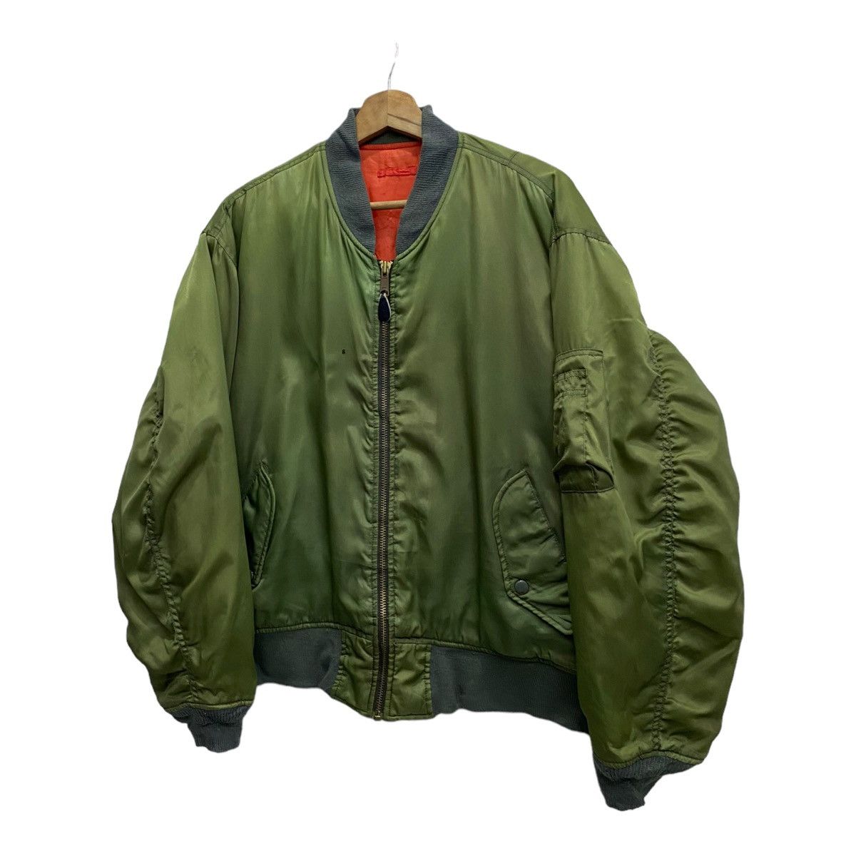 Japanese Brand VINTAGE JAPANESE GREEN BOMBER JACKET Size US L / EU 52-54 / 3 - 7 Thumbnail