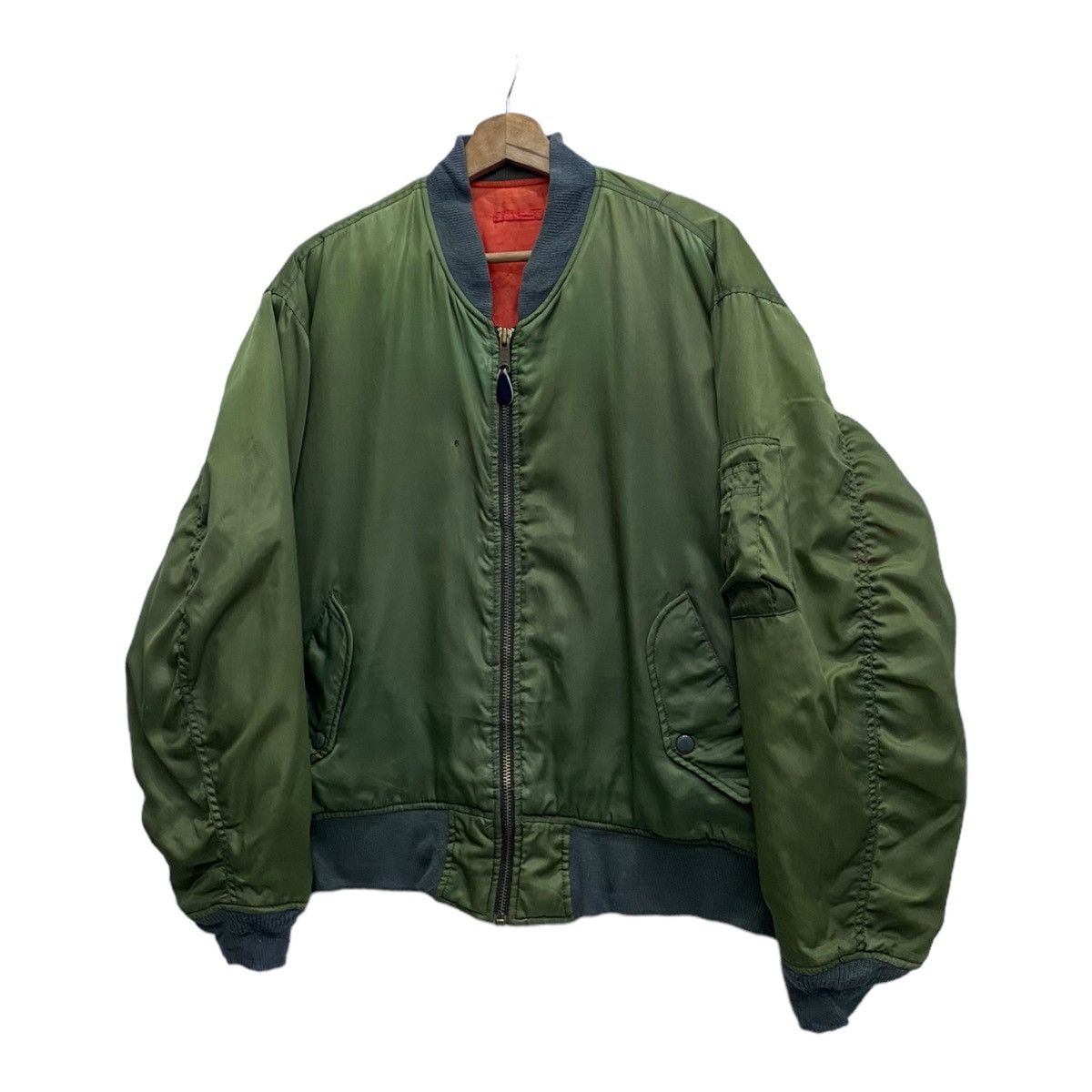 Japanese Brand VINTAGE JAPANESE GREEN BOMBER JACKET Size US L / EU 52-54 / 3 - 6 Thumbnail