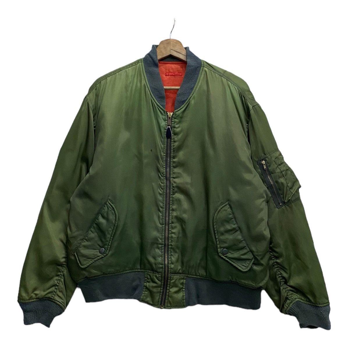 Japanese Brand VINTAGE JAPANESE GREEN BOMBER JACKET Size US L / EU 52-54 / 3 - 3 Thumbnail
