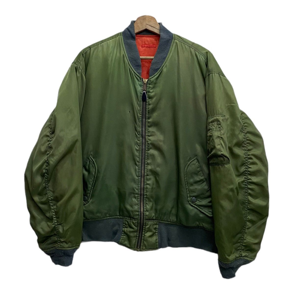 Japanese Brand VINTAGE JAPANESE GREEN BOMBER JACKET Size US L / EU 52-54 / 3 - 1 Thumbnail