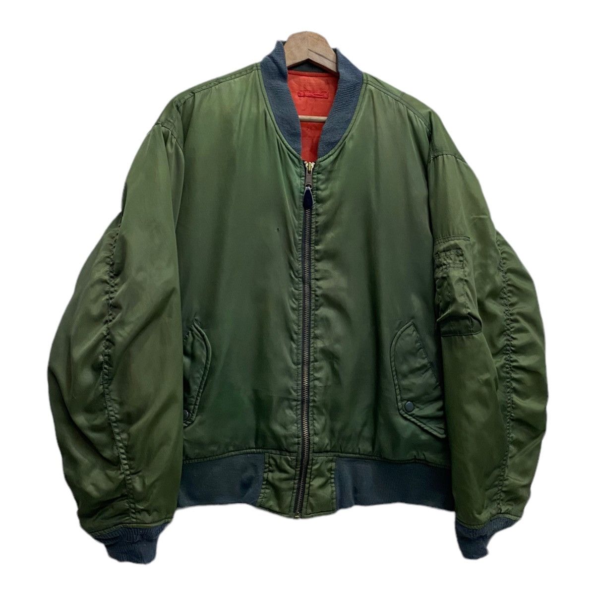Japanese Brand VINTAGE JAPANESE GREEN BOMBER JACKET Size US L / EU 52-54 / 3 - 5 Thumbnail