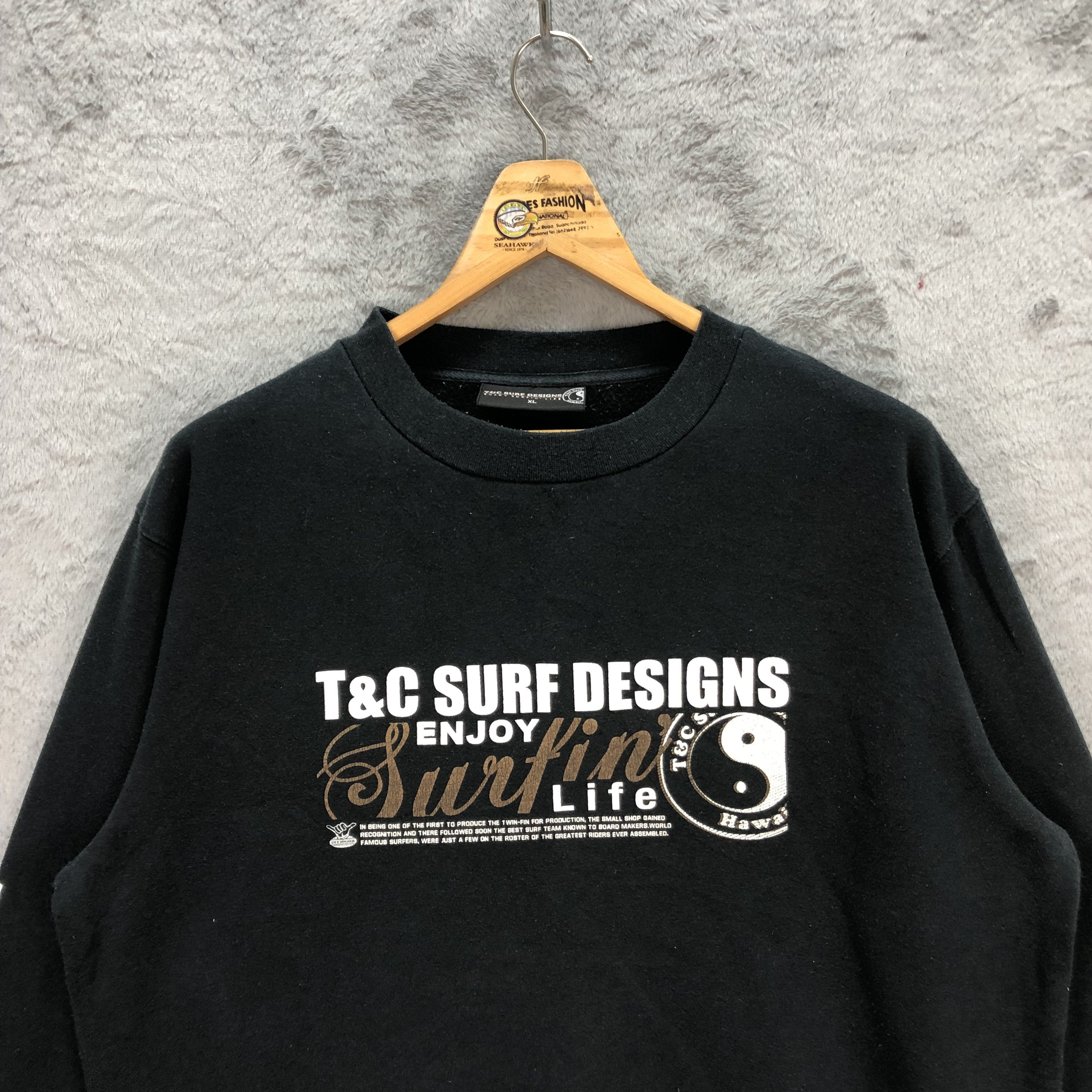 Vintage T&C Surf Design Big Logo Surfwear Sweatshirts #5793-207 Size US XL / EU 56 / 4 - 3 Thumbnail