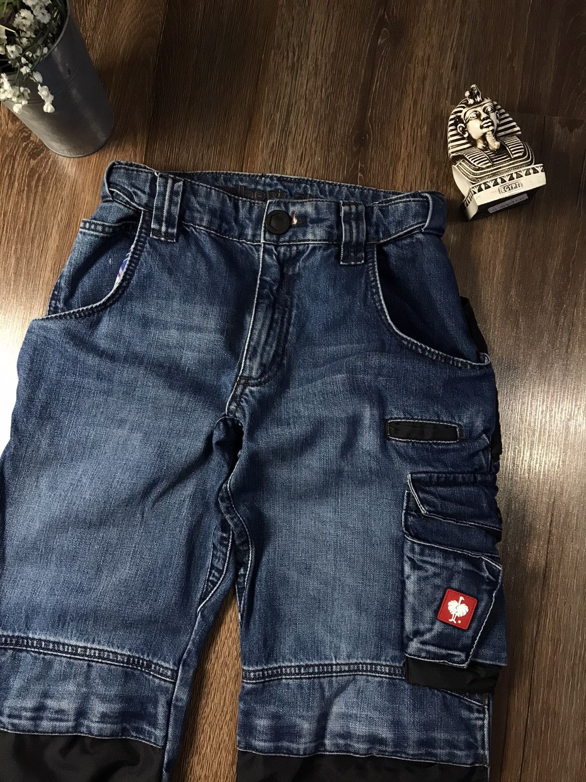 Vintage Vintage Engelbert Strauss Blue Washed Cargo Denim Carhartt Size US 31 - 2 Thumbnail