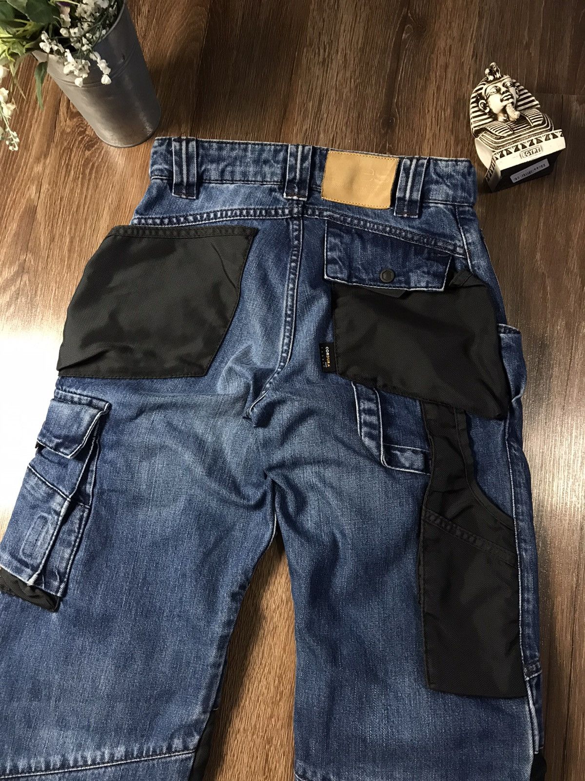 Vintage Vintage Engelbert Strauss Blue Washed Cargo Denim Carhartt Size US 31 - 8 Thumbnail
