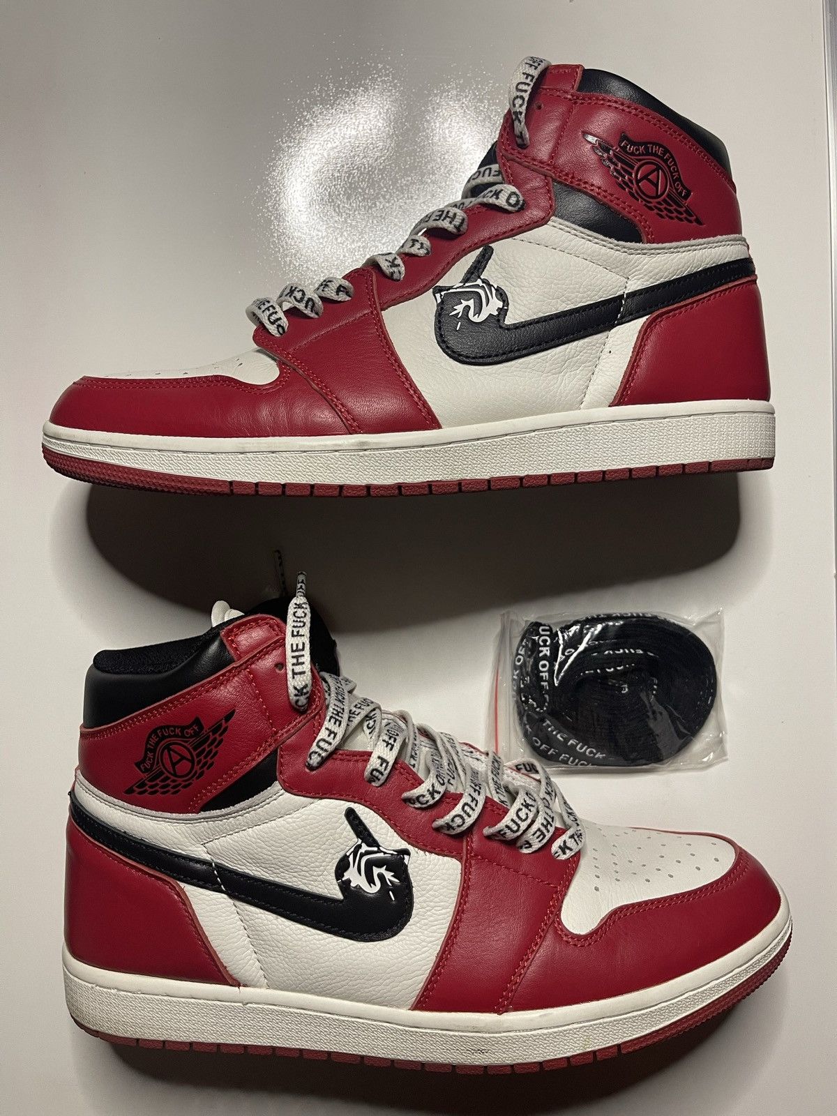 image of Ineverheardofyou Fck Off 1’S Shoes in Red, Men's (Size 11)