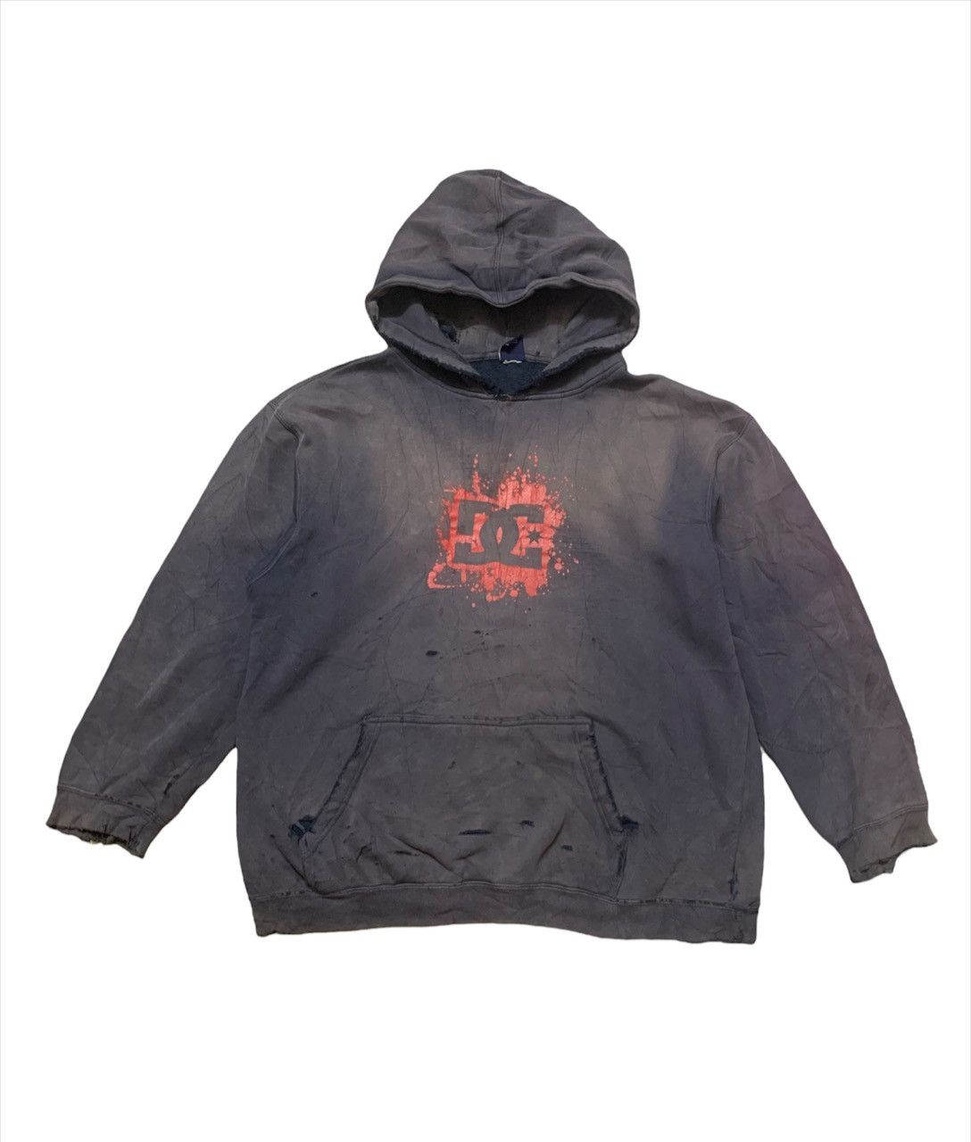 Vintage DC SHOES Thrashed Destroy Hoodie Old Skate Punk