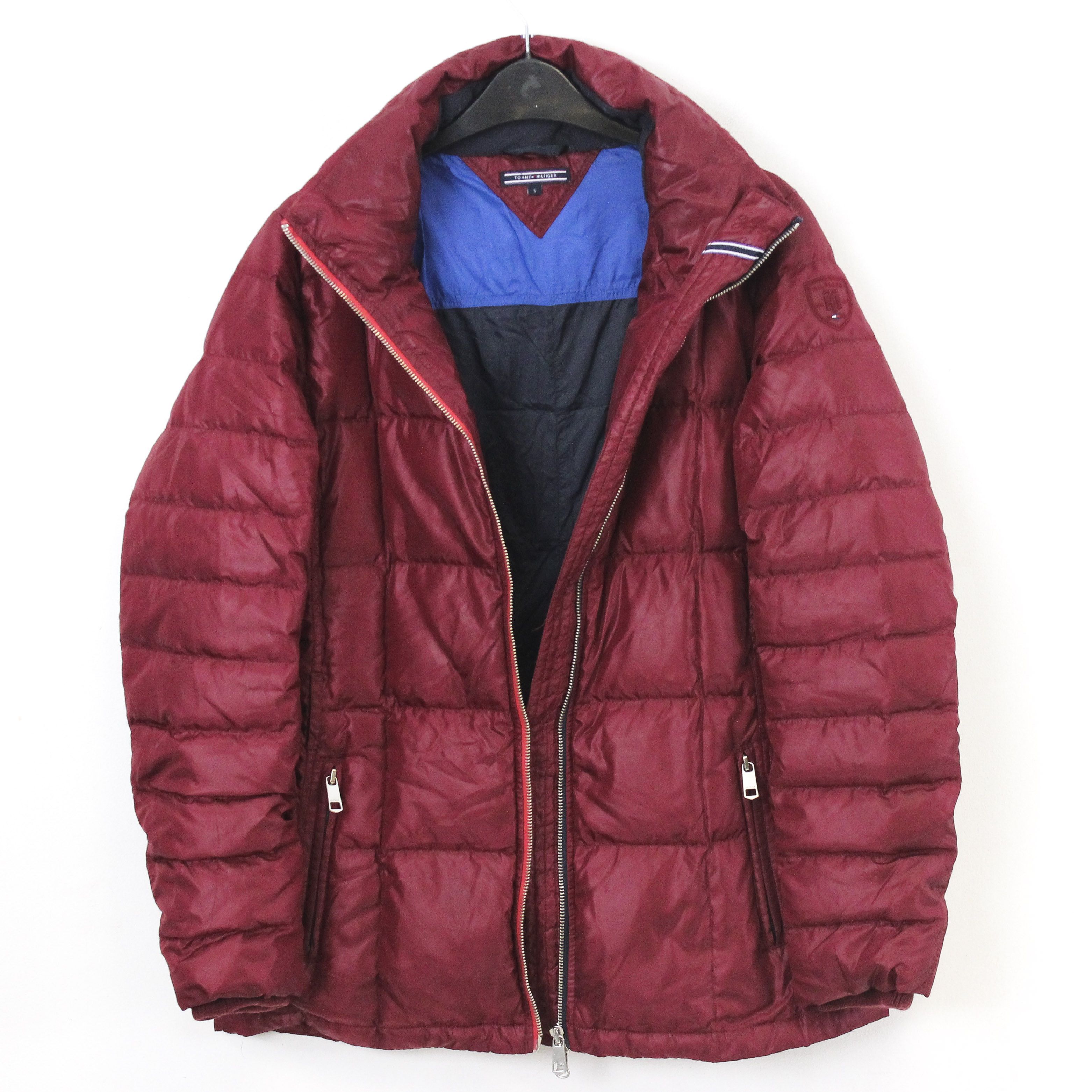 Tommy Hilfiger Puffer Jacket Over Coat Burgundy Padded Winter Warm Zip Size S / US 4 / IT 40 - 3 Thumbnail