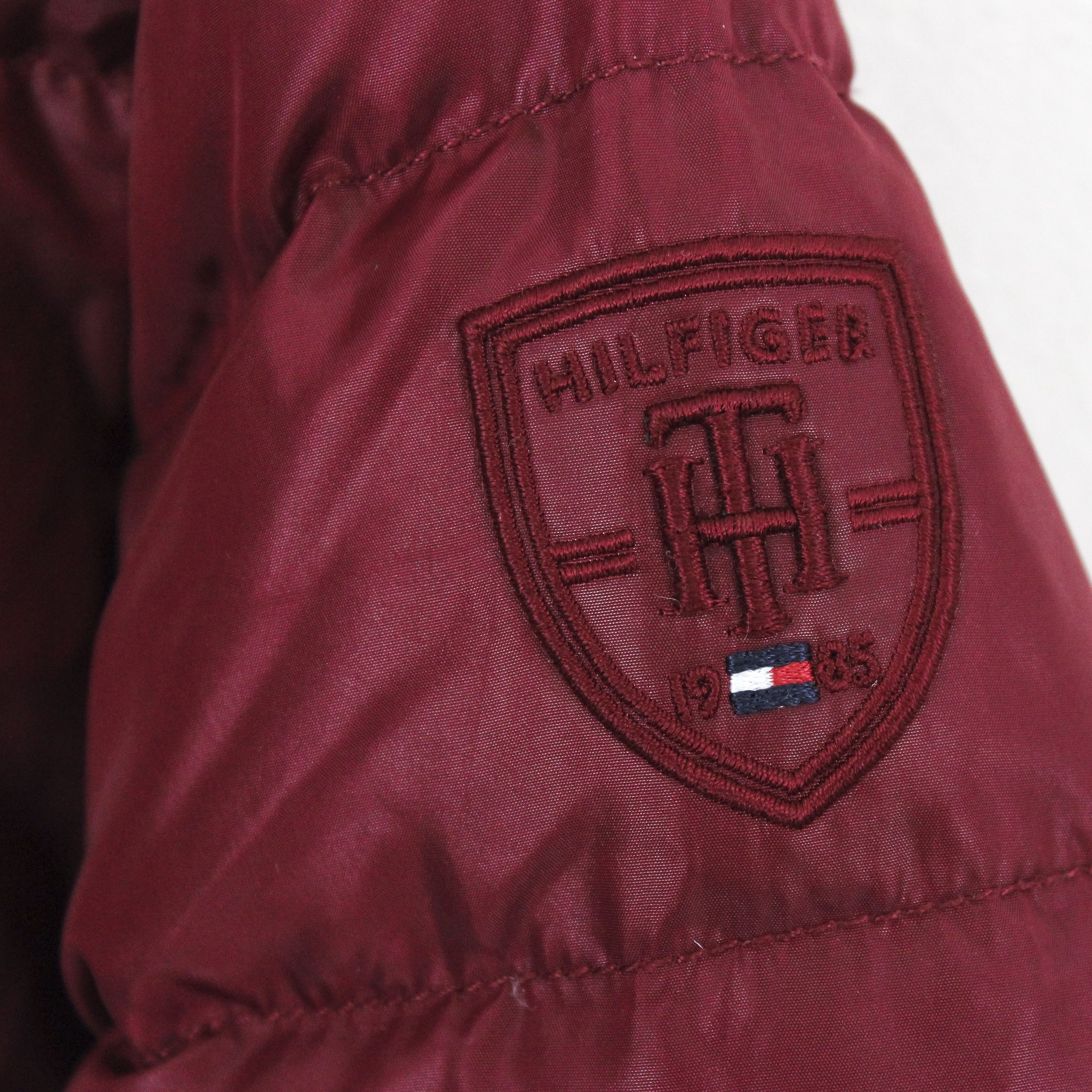 Tommy Hilfiger Puffer Jacket Over Coat Burgundy Padded Winter Warm Zip Size S / US 4 / IT 40 - 4 Thumbnail
