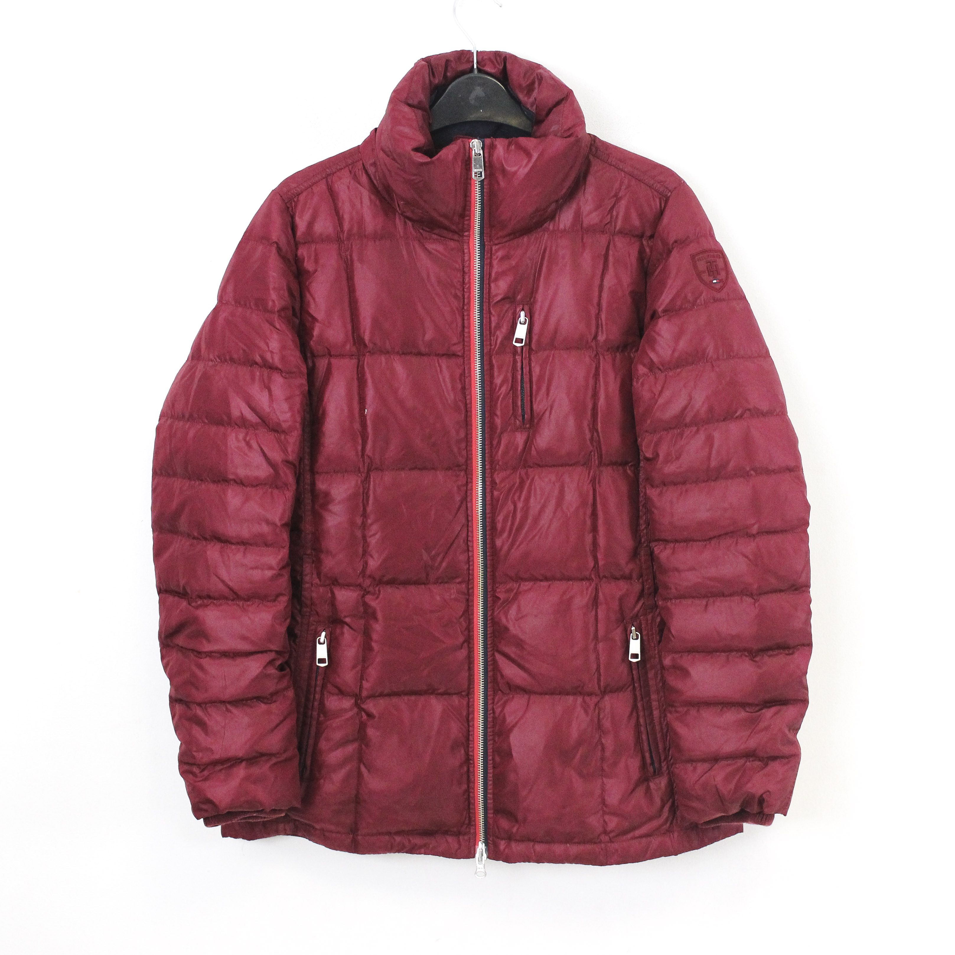 Tommy Hilfiger Puffer Jacket Over Coat Burgundy Padded Winter Warm Zip Size S / US 4 / IT 40 - 1 Thumbnail