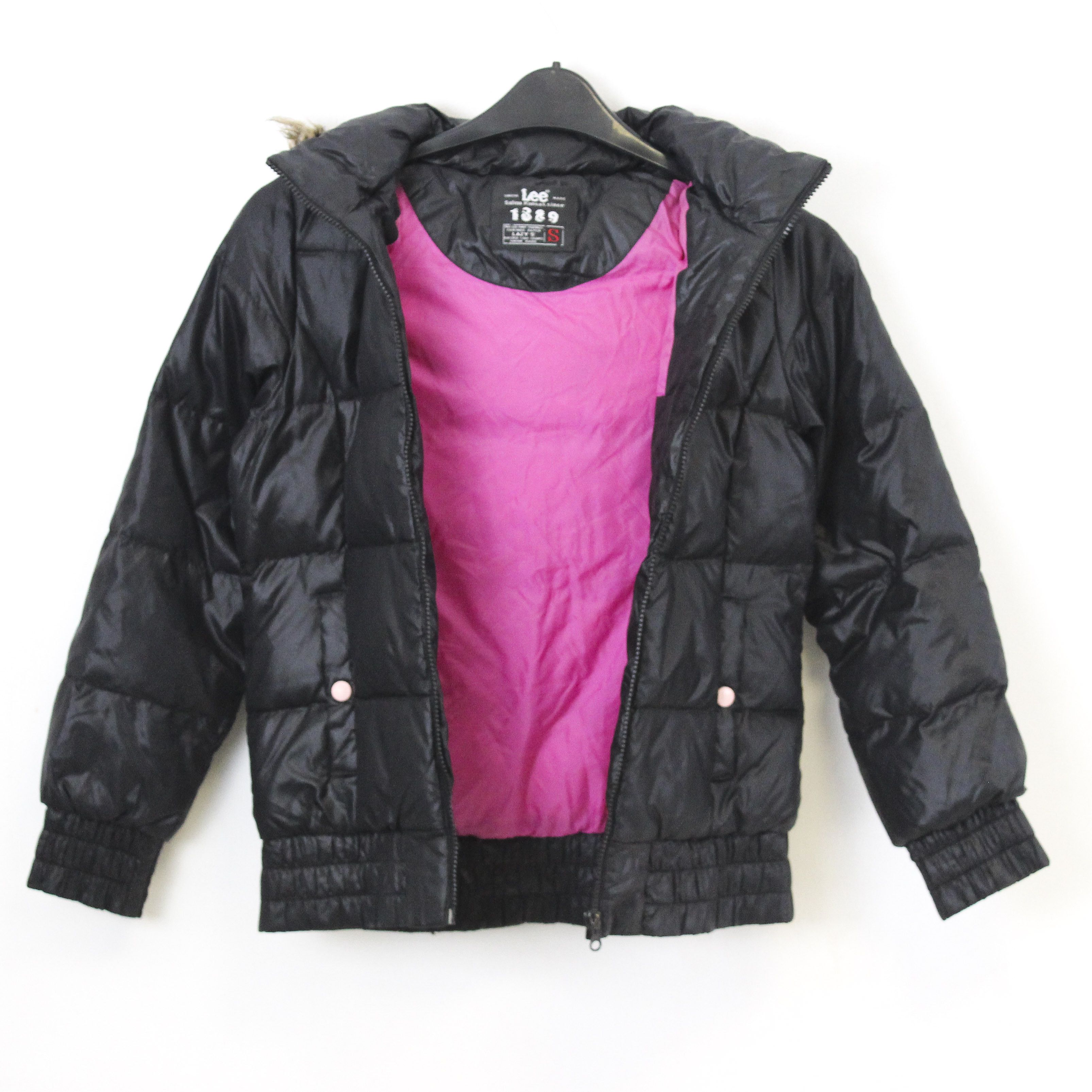 Lee Down Puffer Jacket Hooded Parka Coat Feather Padded Winter Size S / US 4 / IT 40 - 2 Thumbnail