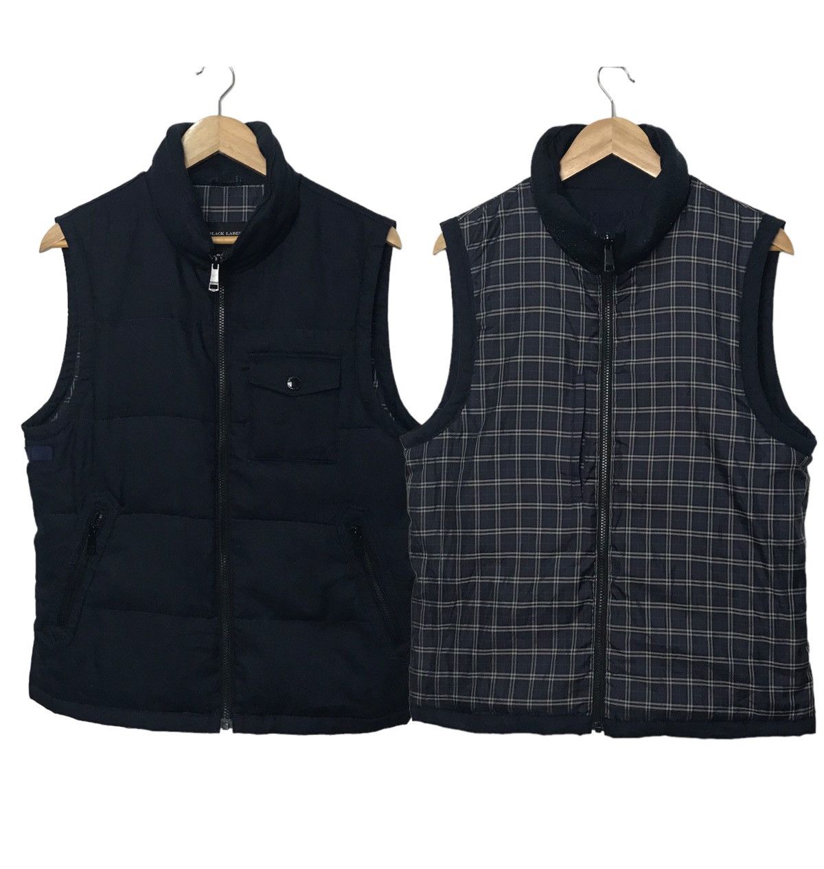 Burberry Black Label Nova Check Down Puffer Reversible Vest - www