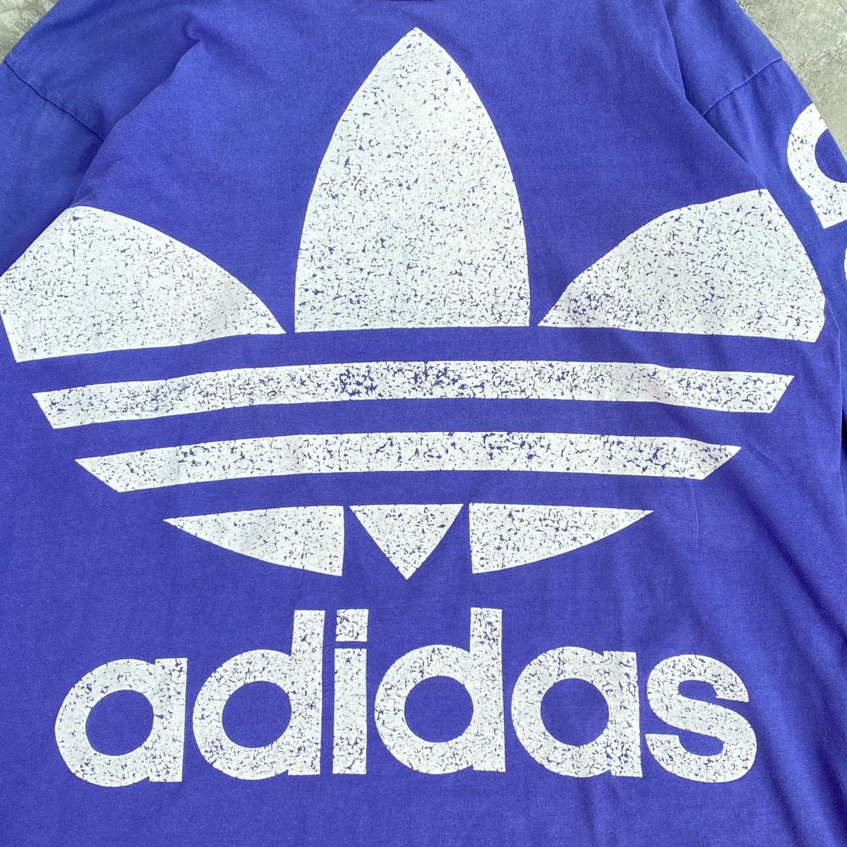 intage 90s Adidas Trefoil Big Logo Long Sleeve