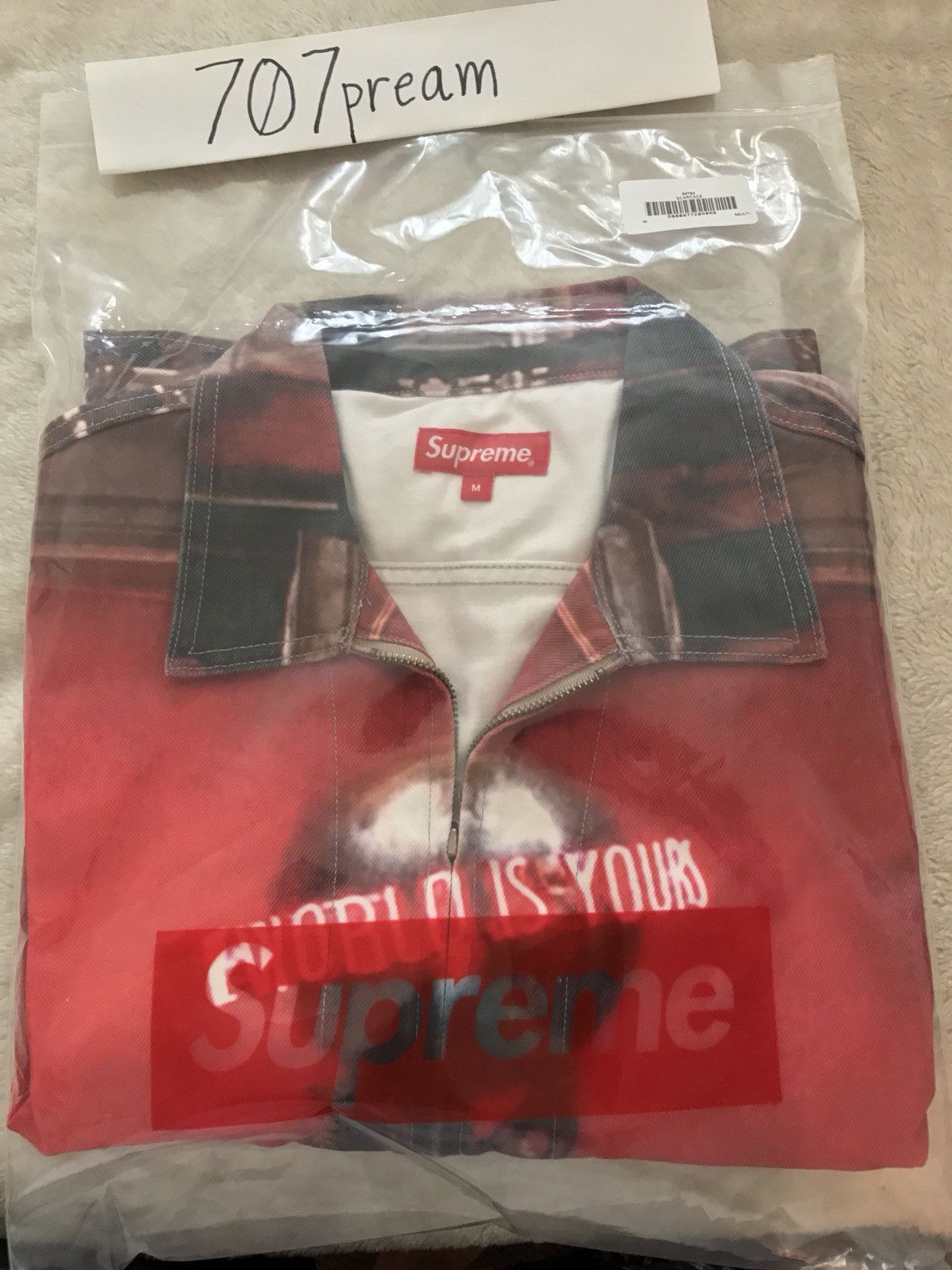 Supreme Scarface “The World Is Yours” Denim Jacket 