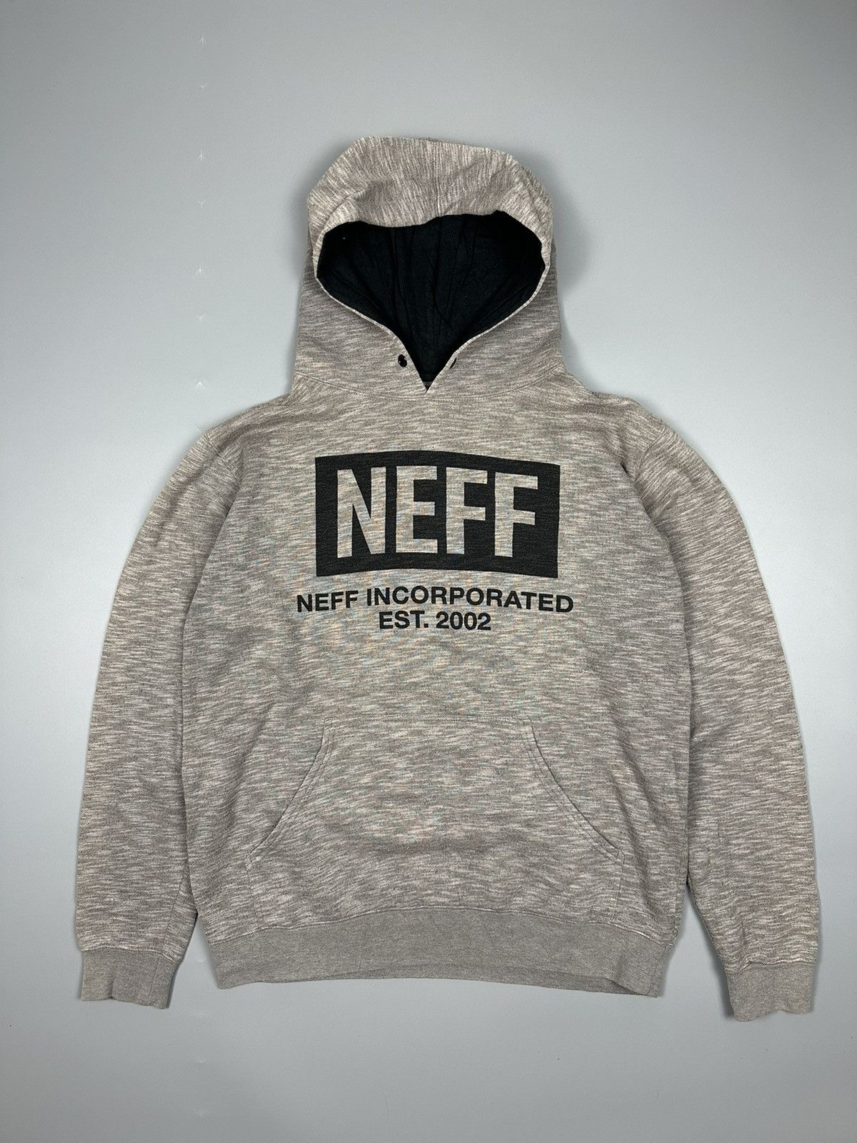 image of Neff Hooded Sweater Big Spell Out in Grey, Men's (Size Large)