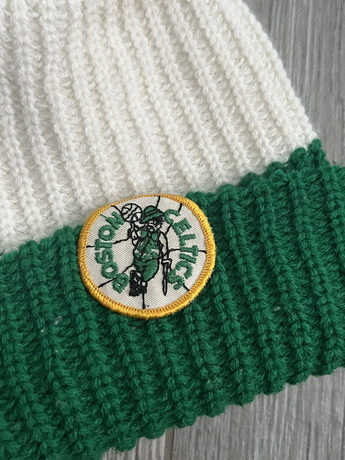 NBA × Vintage 1980s Boston Celtics Vintage Winter Hand Knit Patch Hat Size ONE SIZE - 2 Thumbnail