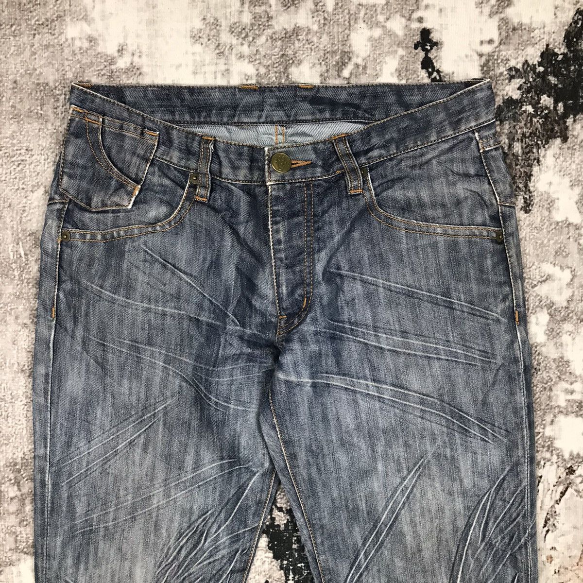 Japanese Brand Vintage Japanese Whole 9 Nice Design Punk Style Denim Jeans Size US 29 - 3 Thumbnail