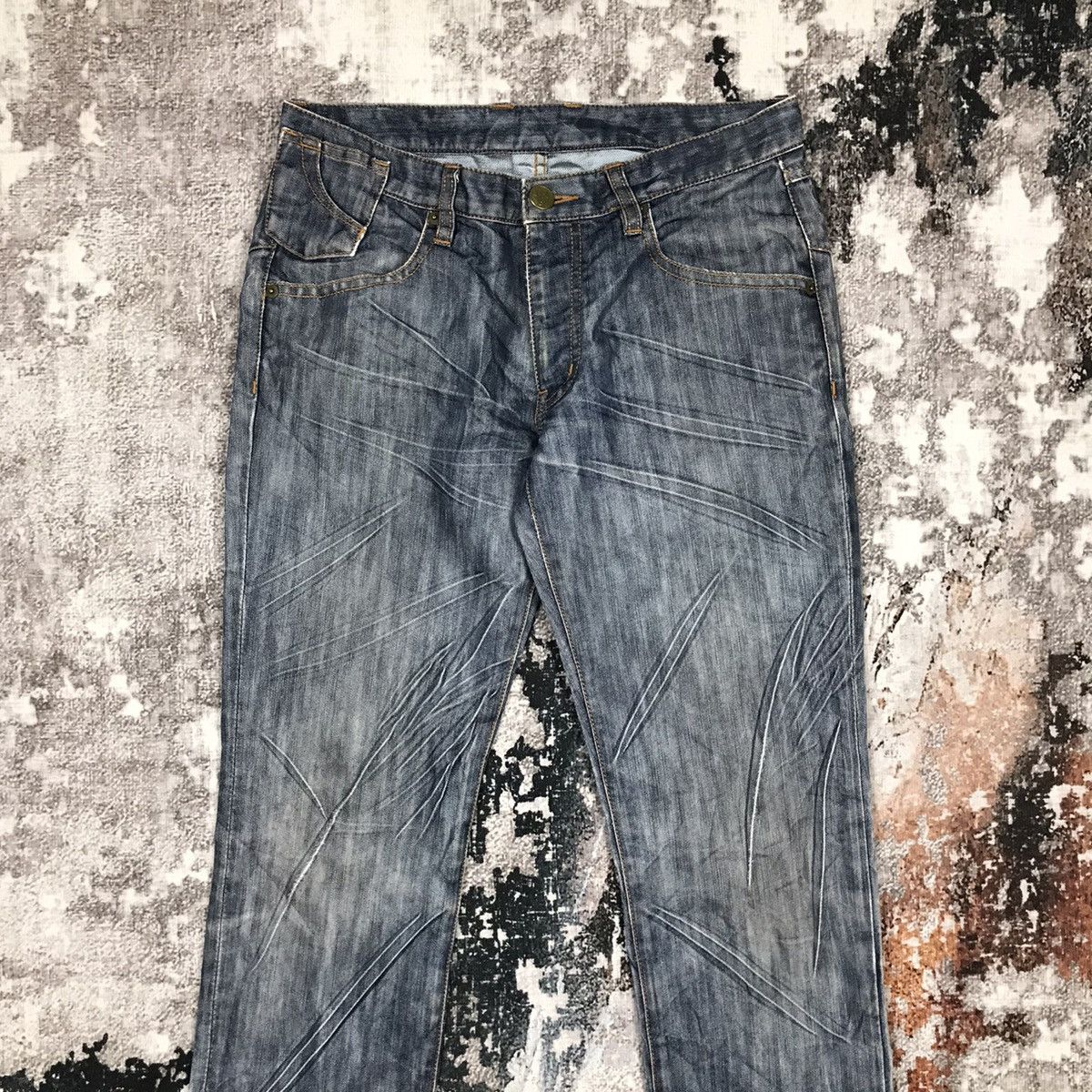Japanese Brand Vintage Japanese Whole 9 Nice Design Punk Style Denim Jeans Size US 29 - 2 Thumbnail