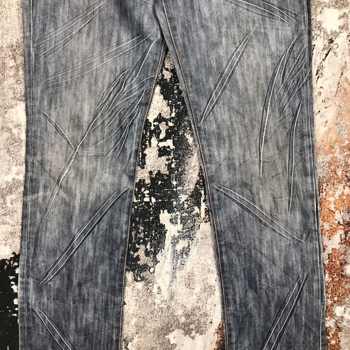 Japanese Brand Vintage Japanese Whole 9 Nice Design Punk Style Denim Jeans Size US 29 - 5 Thumbnail