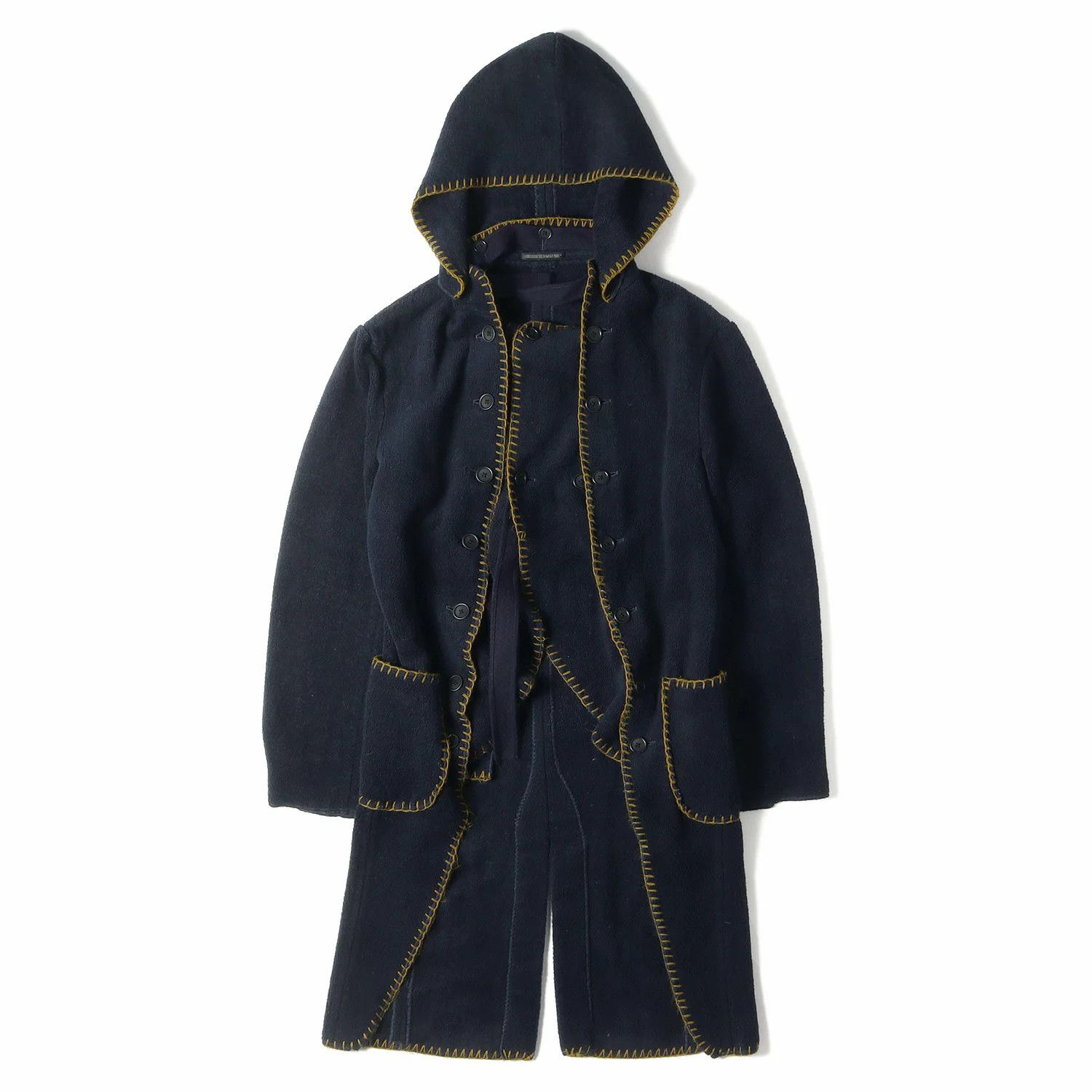 Yohji Yamamoto pour homme stitch piping hooded coat