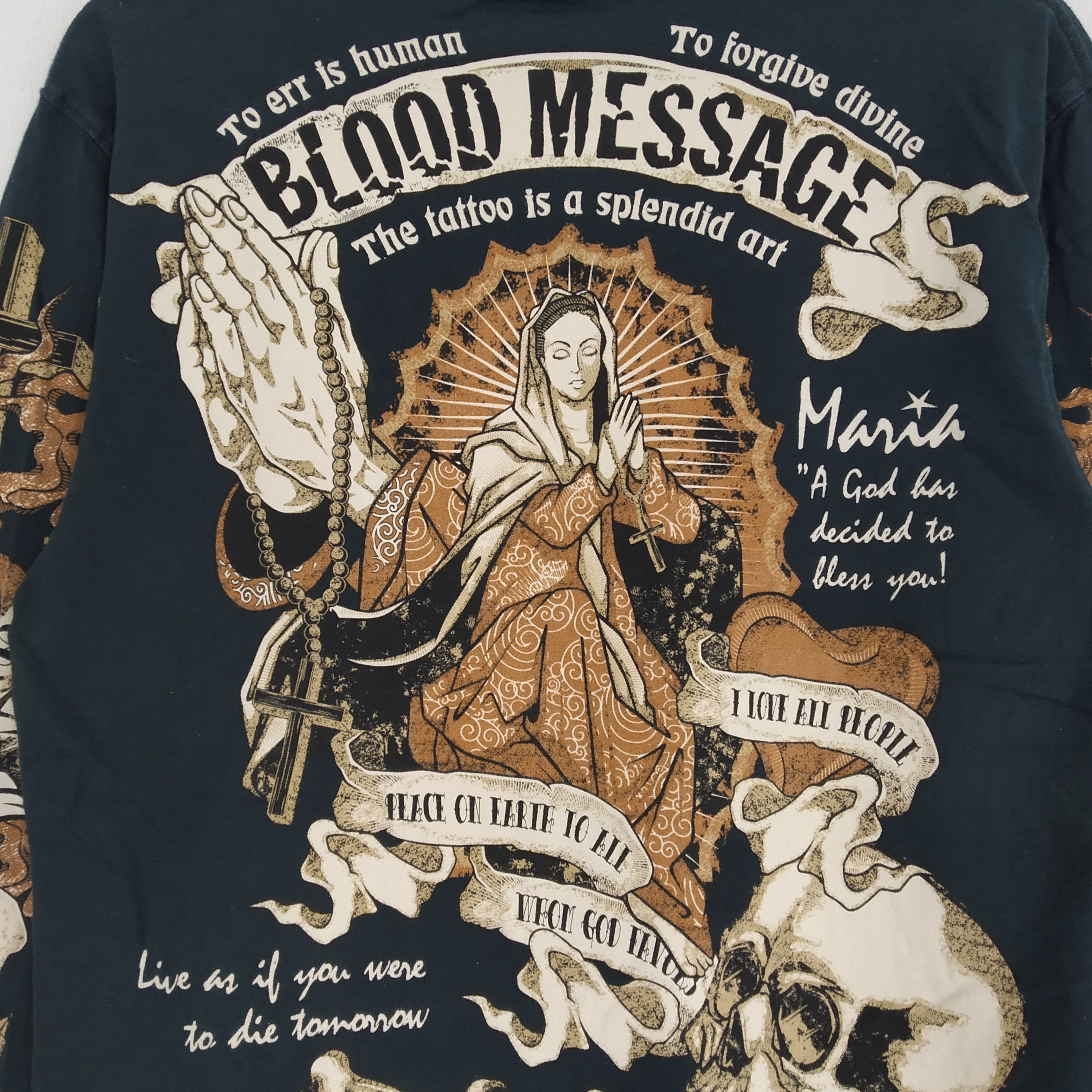 Art Comes First Vintage Blood Message The Tattoo Art Shirt Size US M / EU 48-50 / 2 - 5 Thumbnail