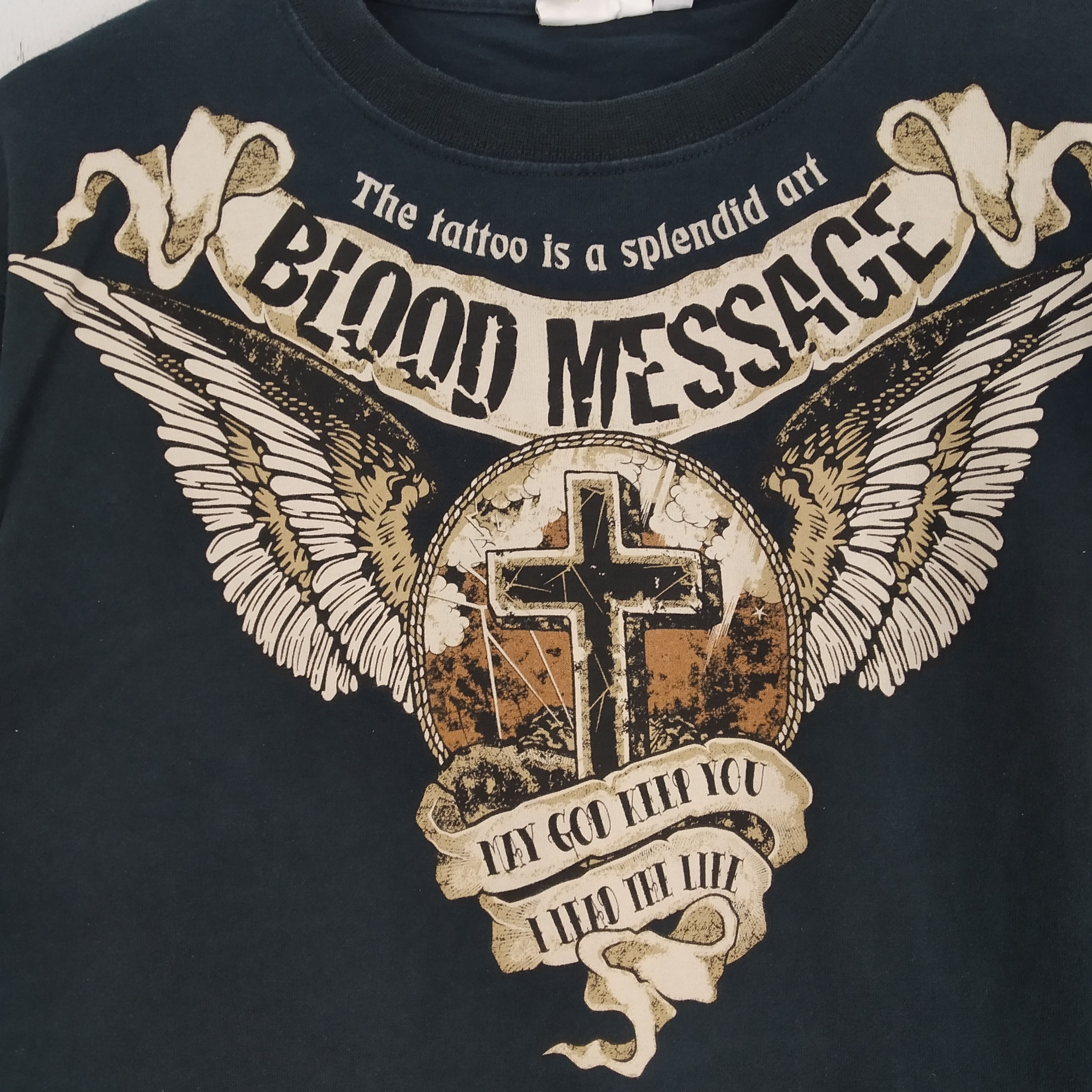 Art Comes First Vintage Blood Message The Tattoo Art Shirt Size US M / EU 48-50 / 2 - 6 Thumbnail