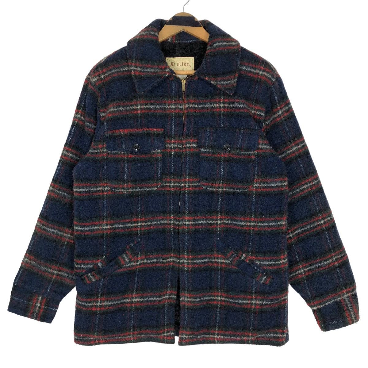 Vintage Vintage 90s Melton Outer Wear Wool Flannel Jacket Size US M / EU 48-50 / 2 - 1 Thumbnail