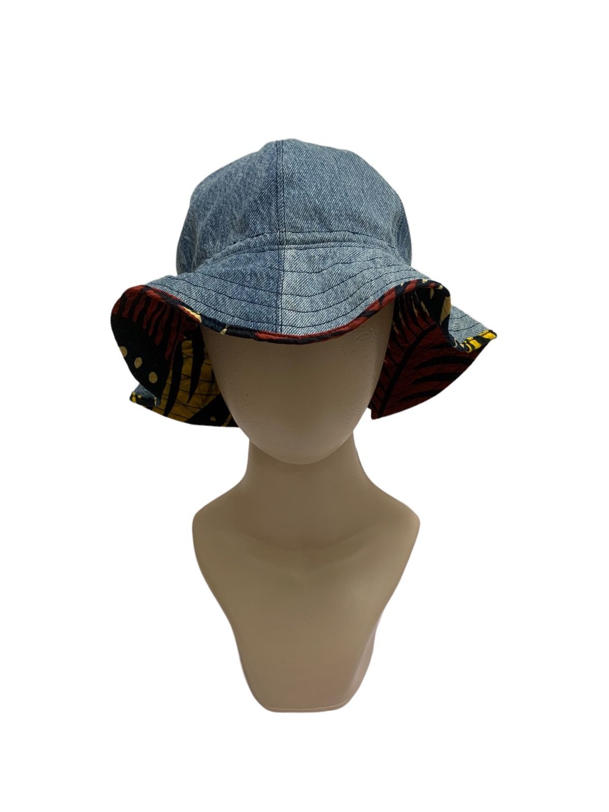 RARE ‼️ Patchwork Custom Reversible Denim Bucket Hat
