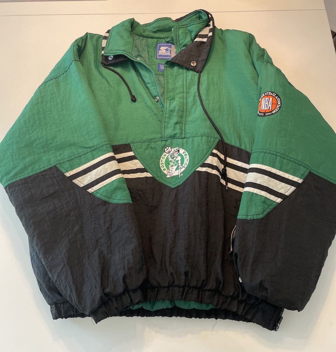 image of Boston Celtics Starter Hooded Pullover Jacket Size XL in Green, Men's