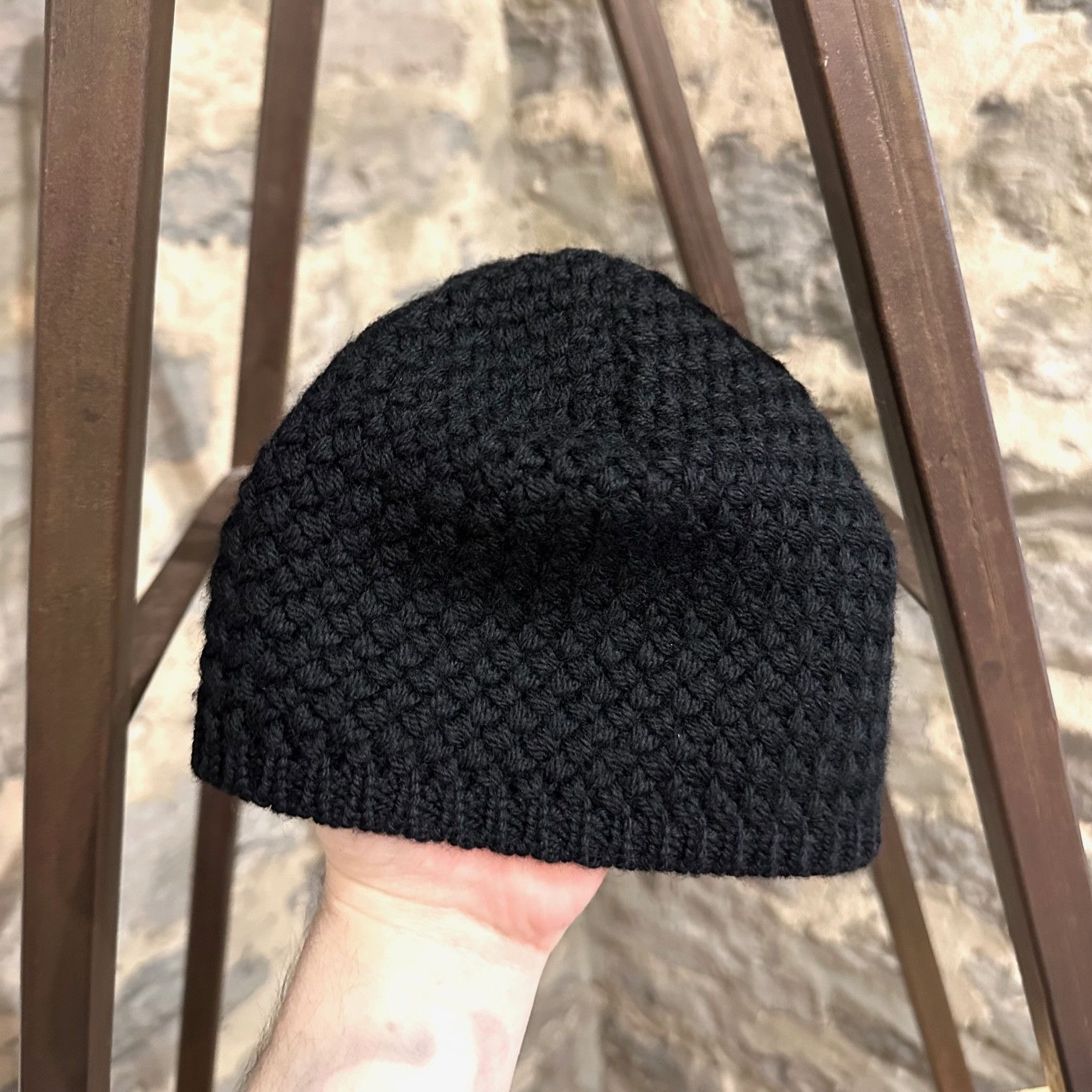 Lanvin Lanvin Black Knit Wool Beanie Size ONE SIZE - 4 Thumbnail