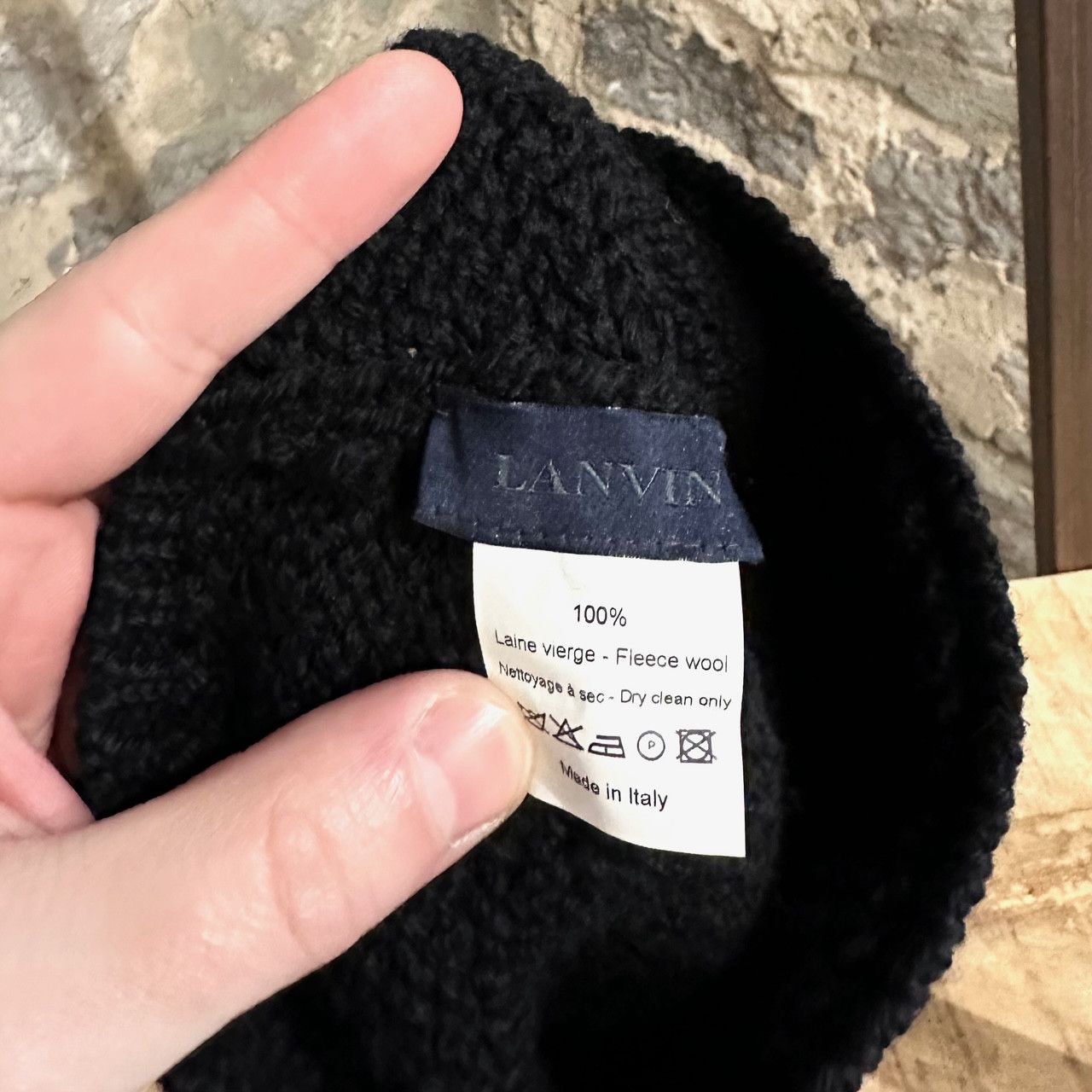 Lanvin Lanvin Black Knit Wool Beanie Size ONE SIZE - 3 Thumbnail