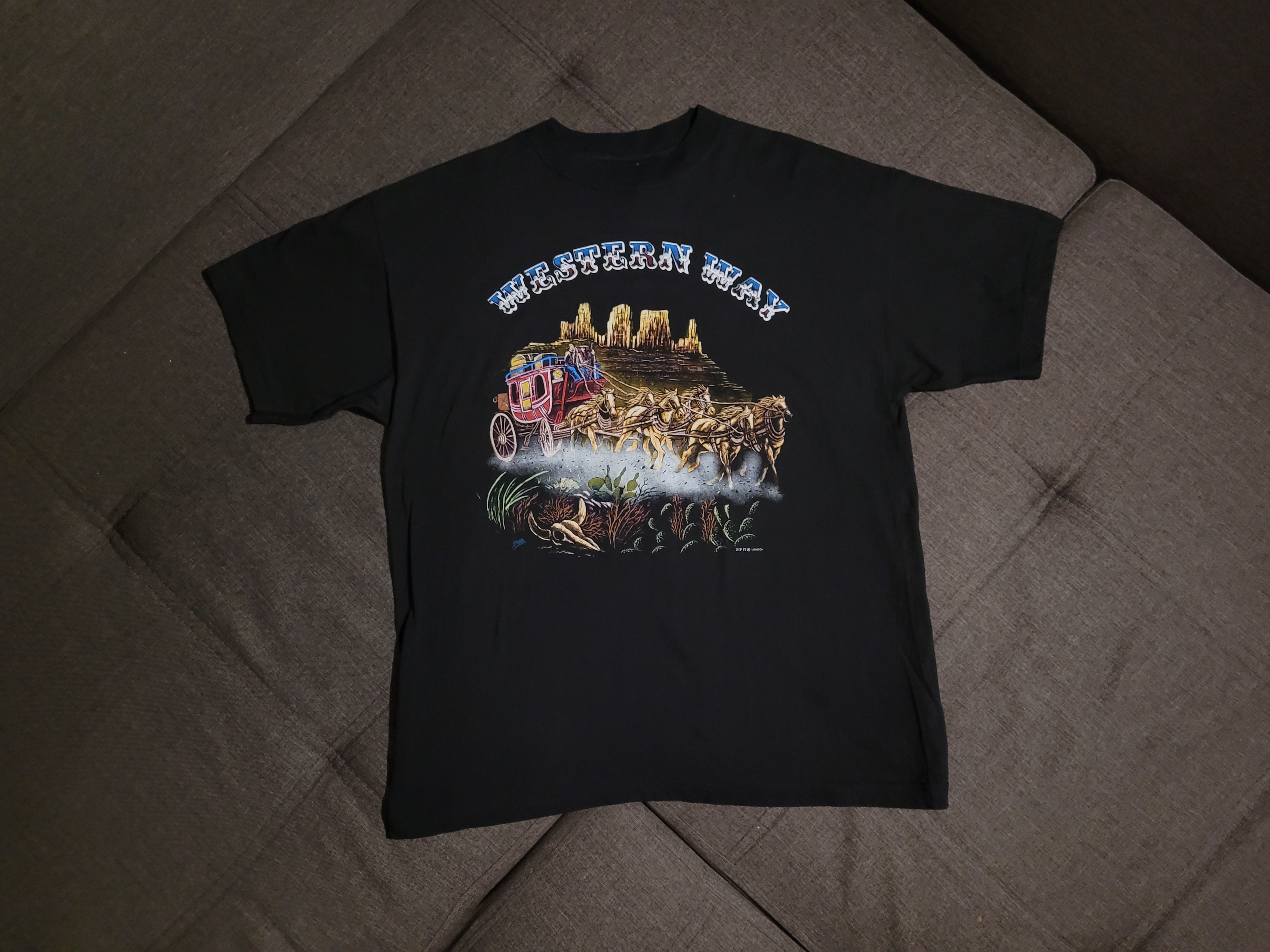 Vintage Vintge tee Western way zip it t shirt Size US L / EU 52-54 / 3 - 1 Thumbnail