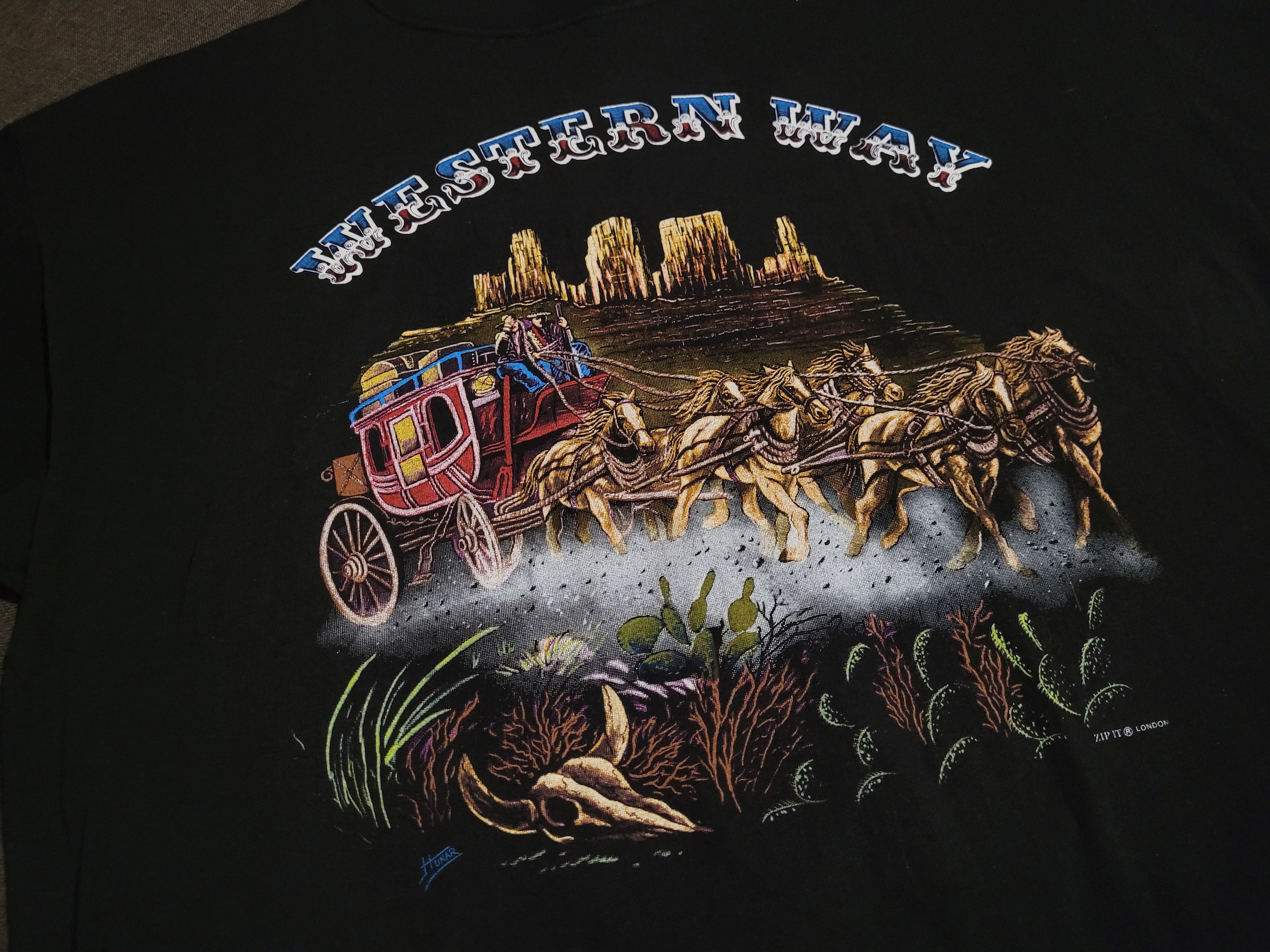 Vintage Vintge tee Western way zip it t shirt Size US L / EU 52-54 / 3 - 3 Thumbnail