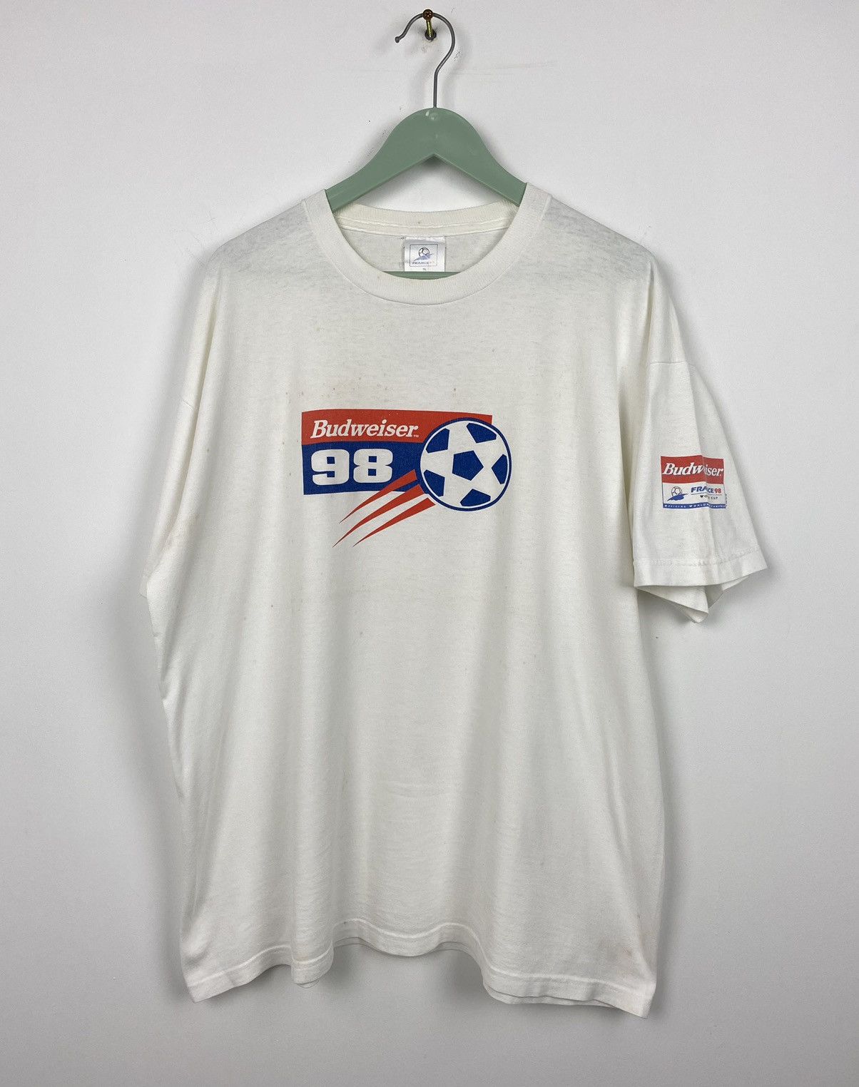 Budweiser France 1998 World Cup Soccer Tee T Shirt Italy USA