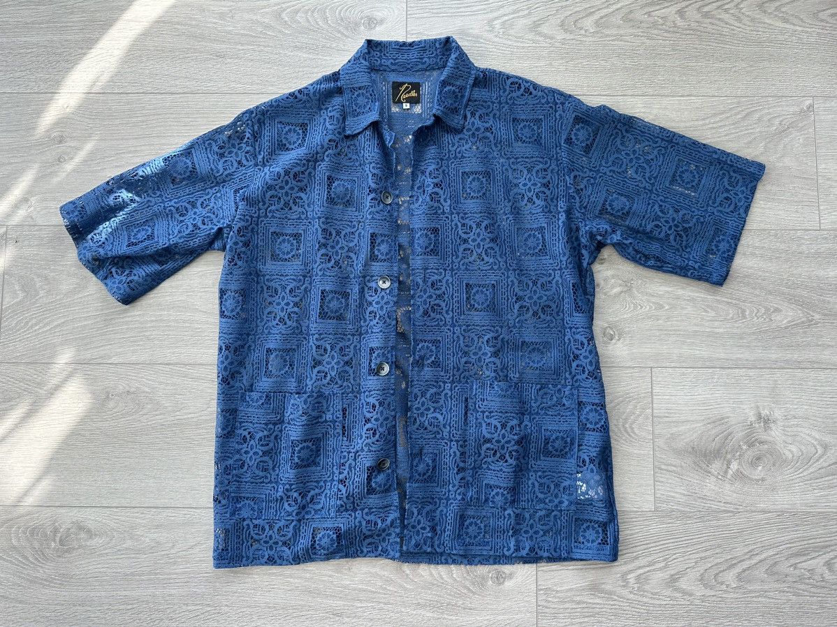 Needles Cabana Shirt Square Lace Cloth “Blue” | Grailed