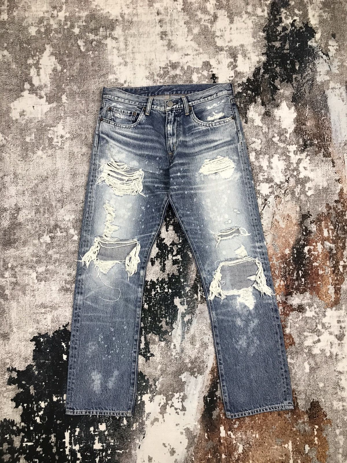 image of Distressed Denim x Vintage Japanese Rna Distressed Light Wash Denim Jeans in Blue, Men's (Size 30)