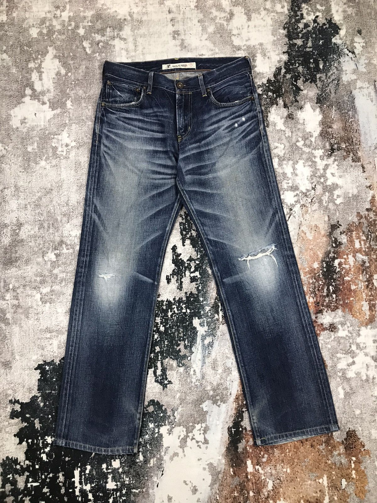 Vintage Japanese Back Number Distressed Desins Denim Jeans