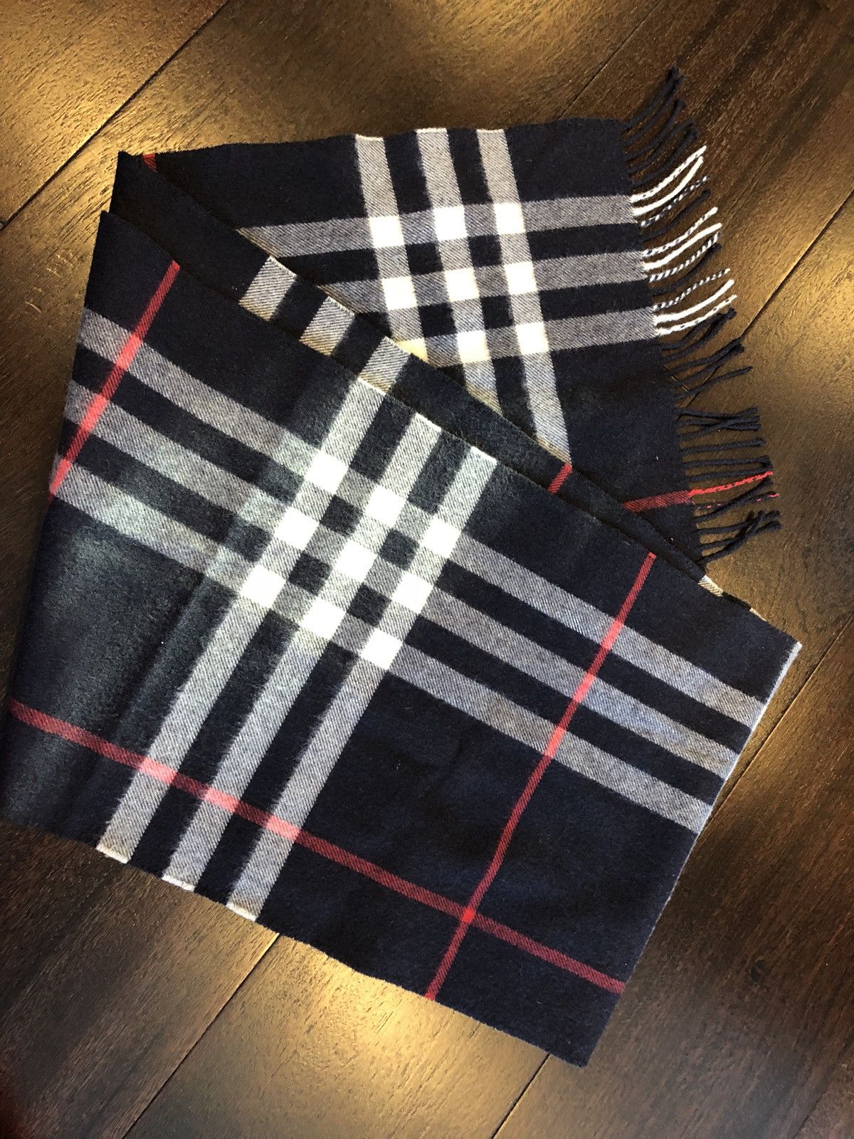Burberry Blue Plaid Cashmere Scarf Size ONE SIZE - 1 Thumbnail