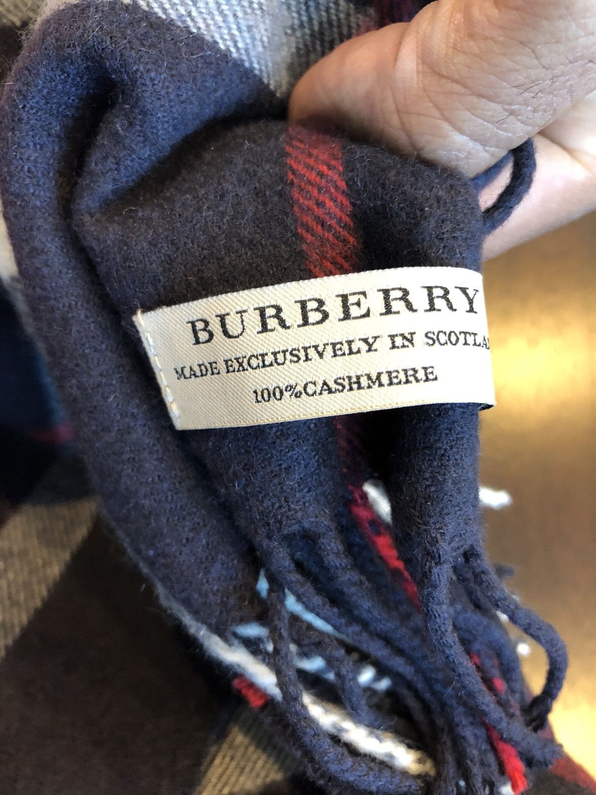 Burberry Blue Plaid Cashmere Scarf Size ONE SIZE - 4 Thumbnail