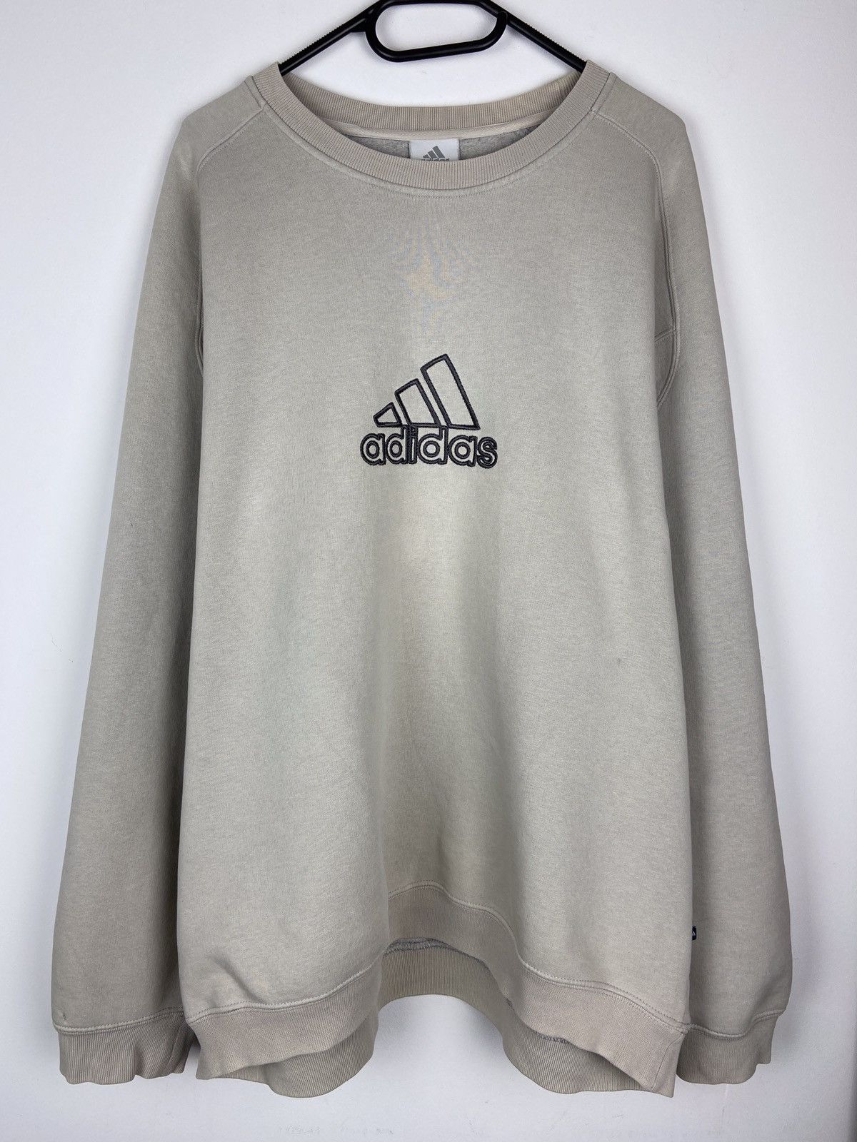 Adidas Vintage Adidas Beige Big Logo Sweatshirt Size US XL / EU 56 / 4 - 1 Thumbnail